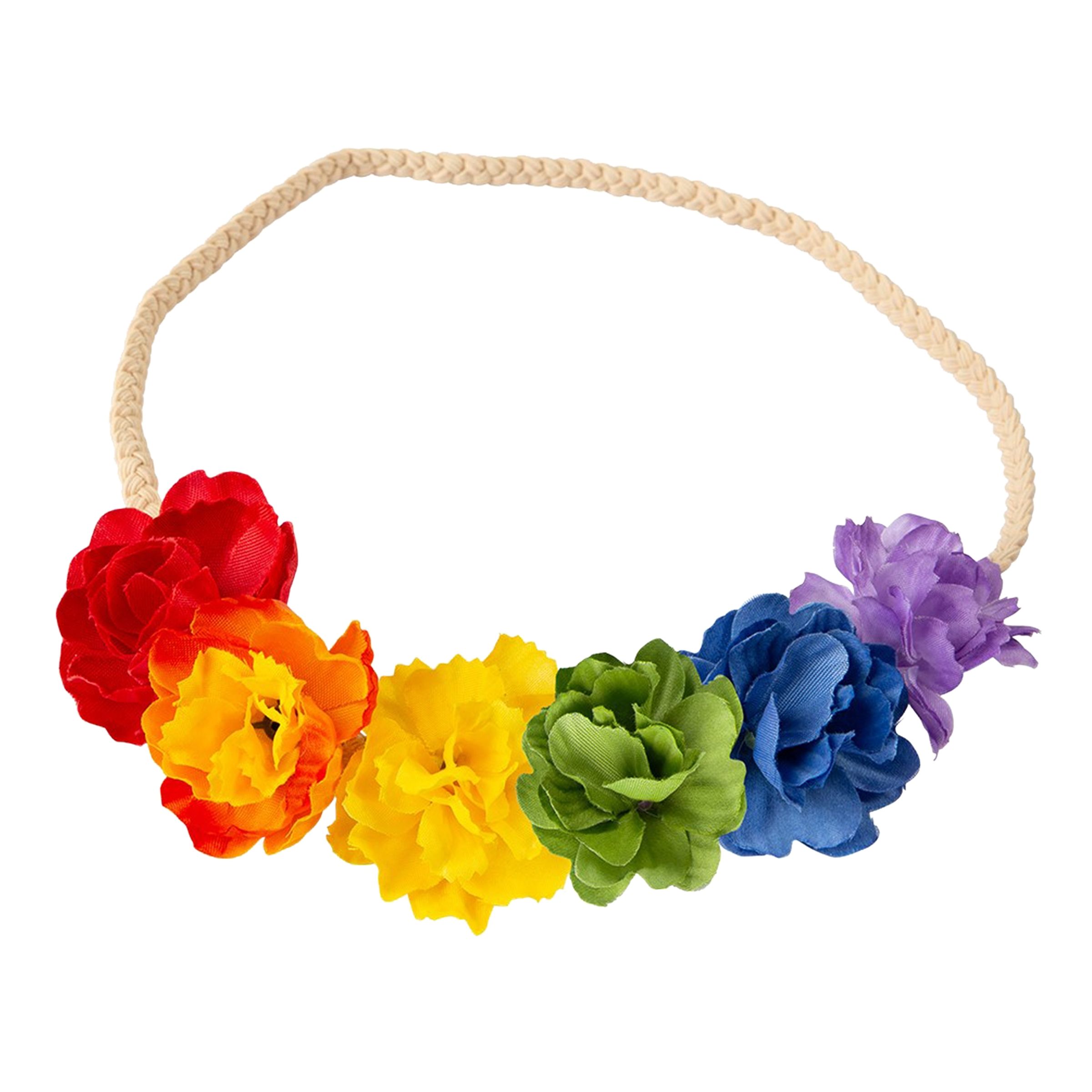 Läs mer om Blomsterkrans Regnbågsfärgad - One size