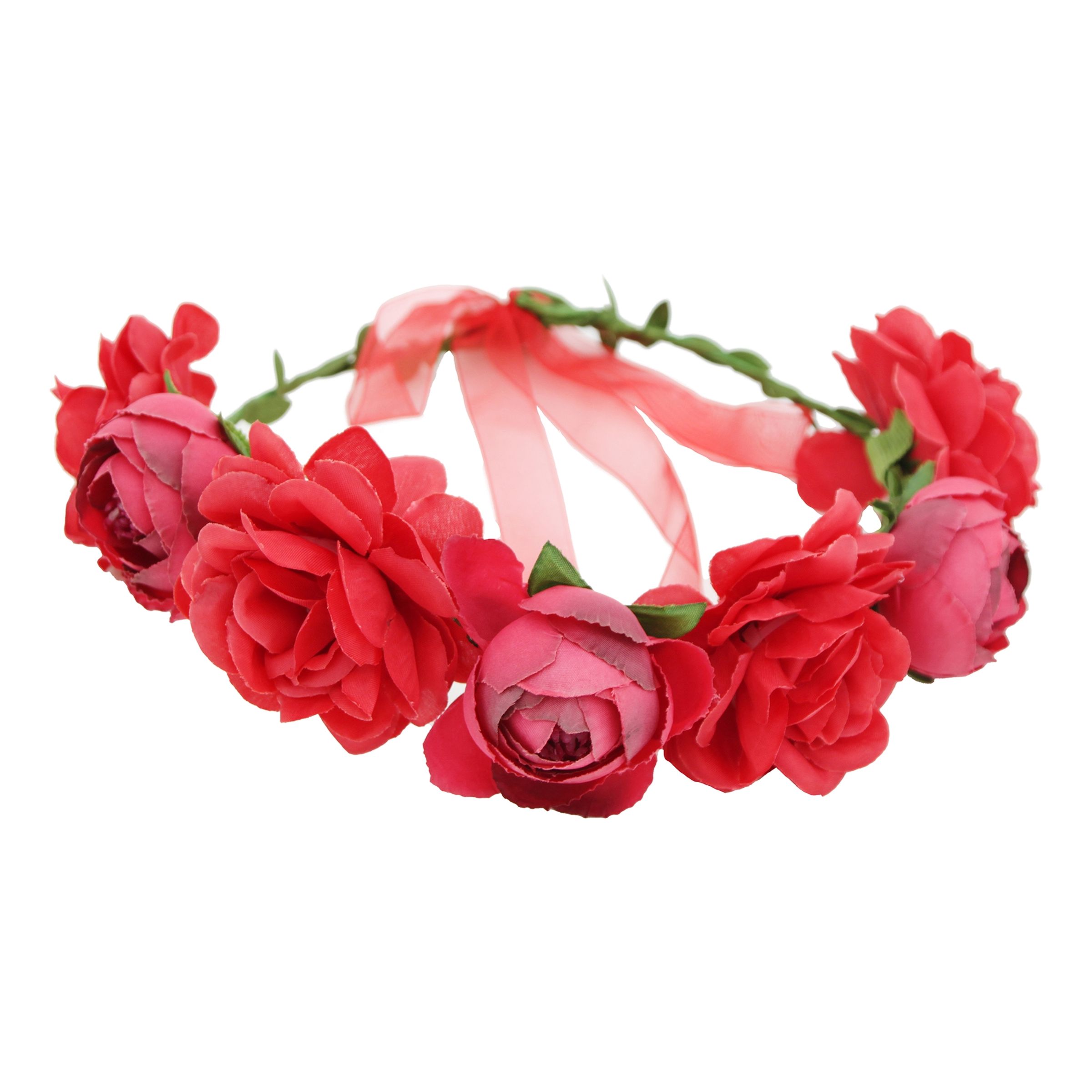 Läs mer om Blomsterkrans med Röda Rosor - One size