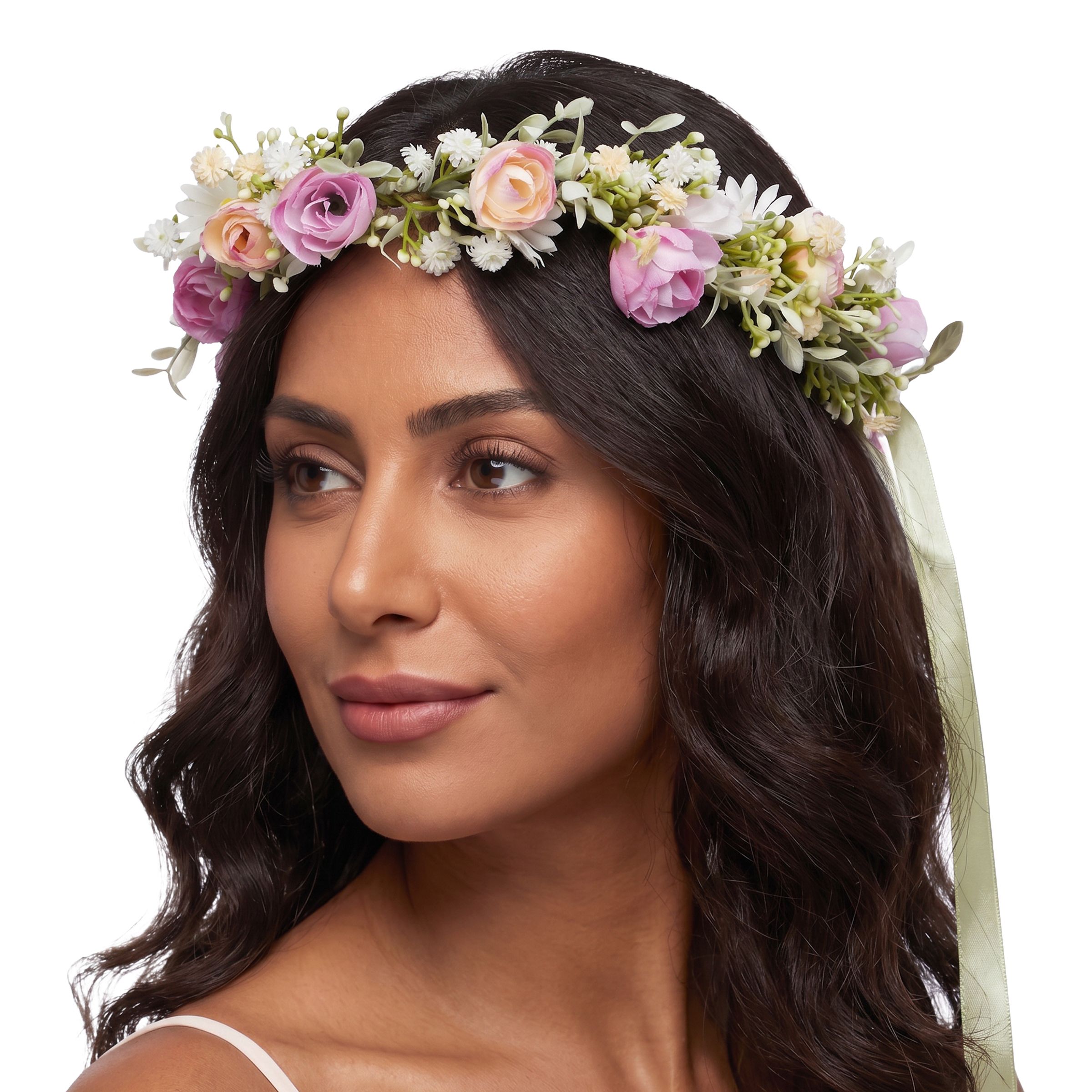 Blomsterkrans med Silkebånd - One size