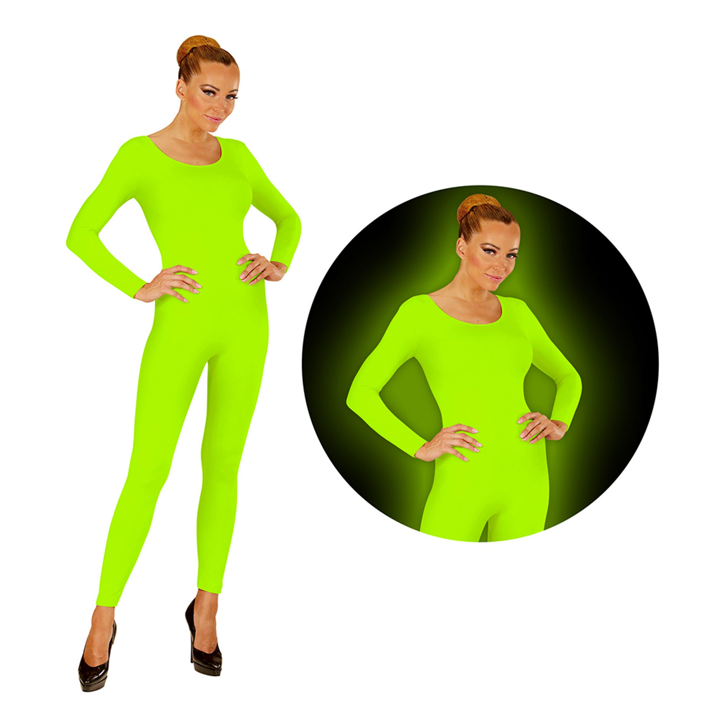 Läs mer om Bodysuit UV Neon Grön - X-Large