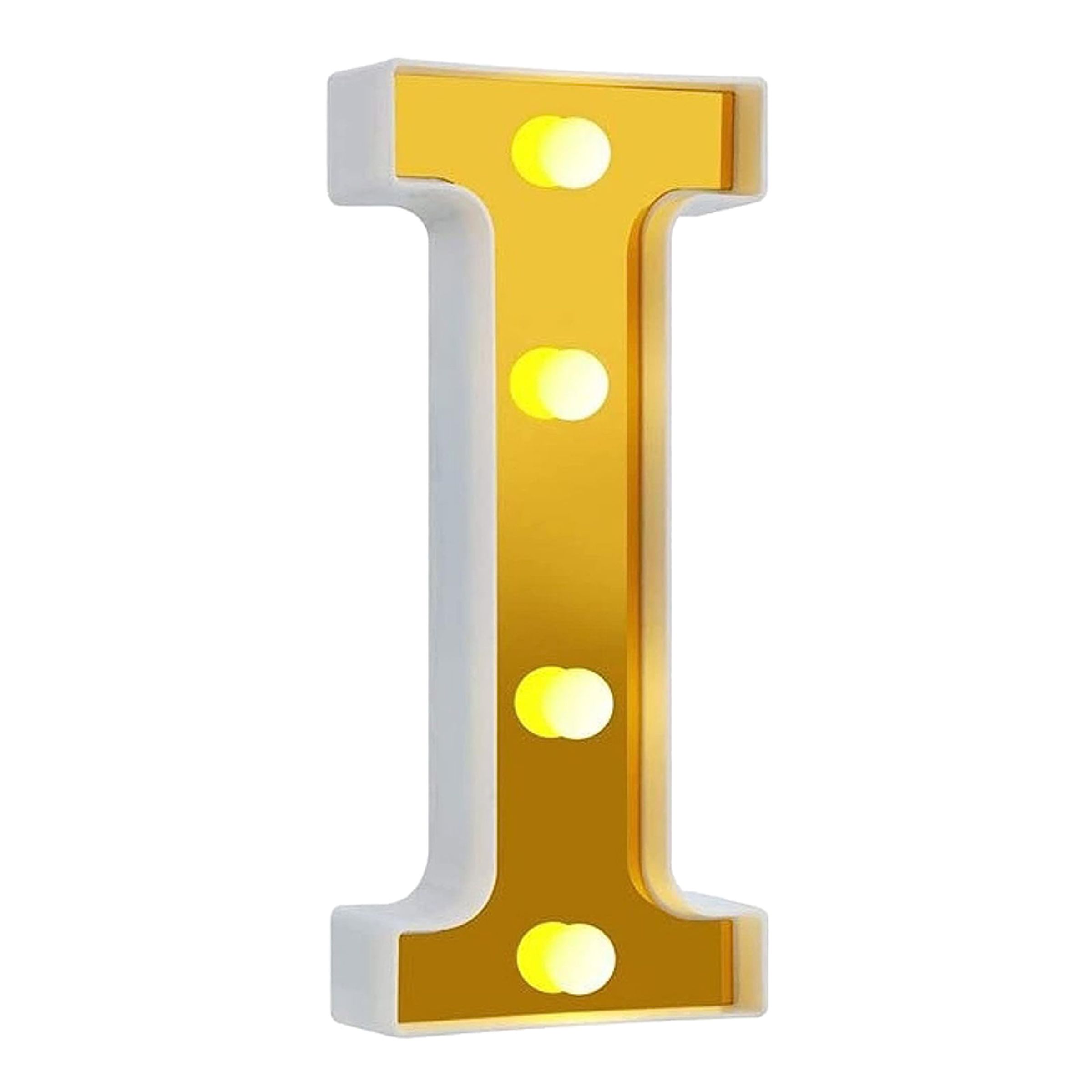 Läs mer om Bokstav Guld med LED-Belysning - Bokstav I