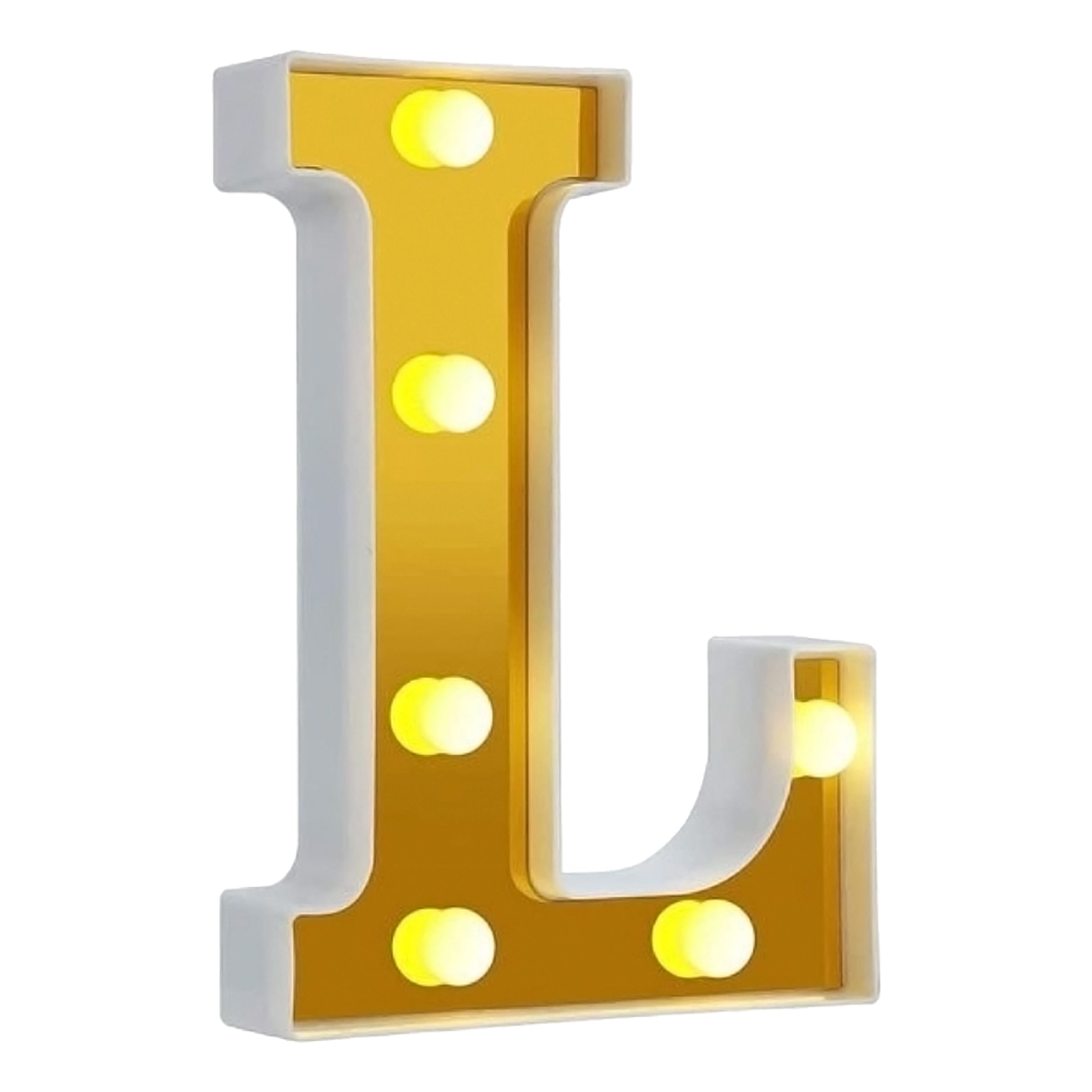 Läs mer om Bokstav Guld med LED-Belysning - Bokstav L