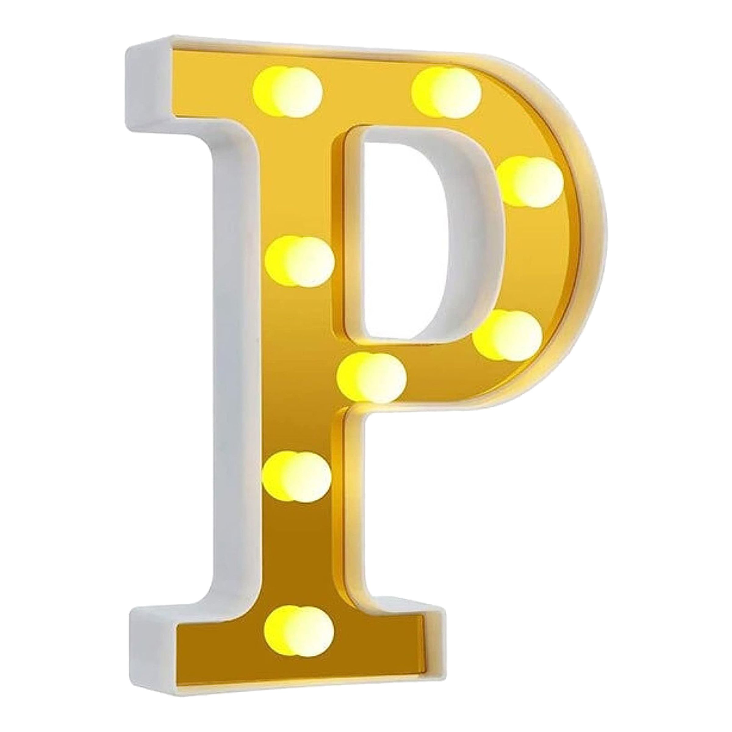 Läs mer om Bokstav Guld med LED-Belysning - Bokstav P