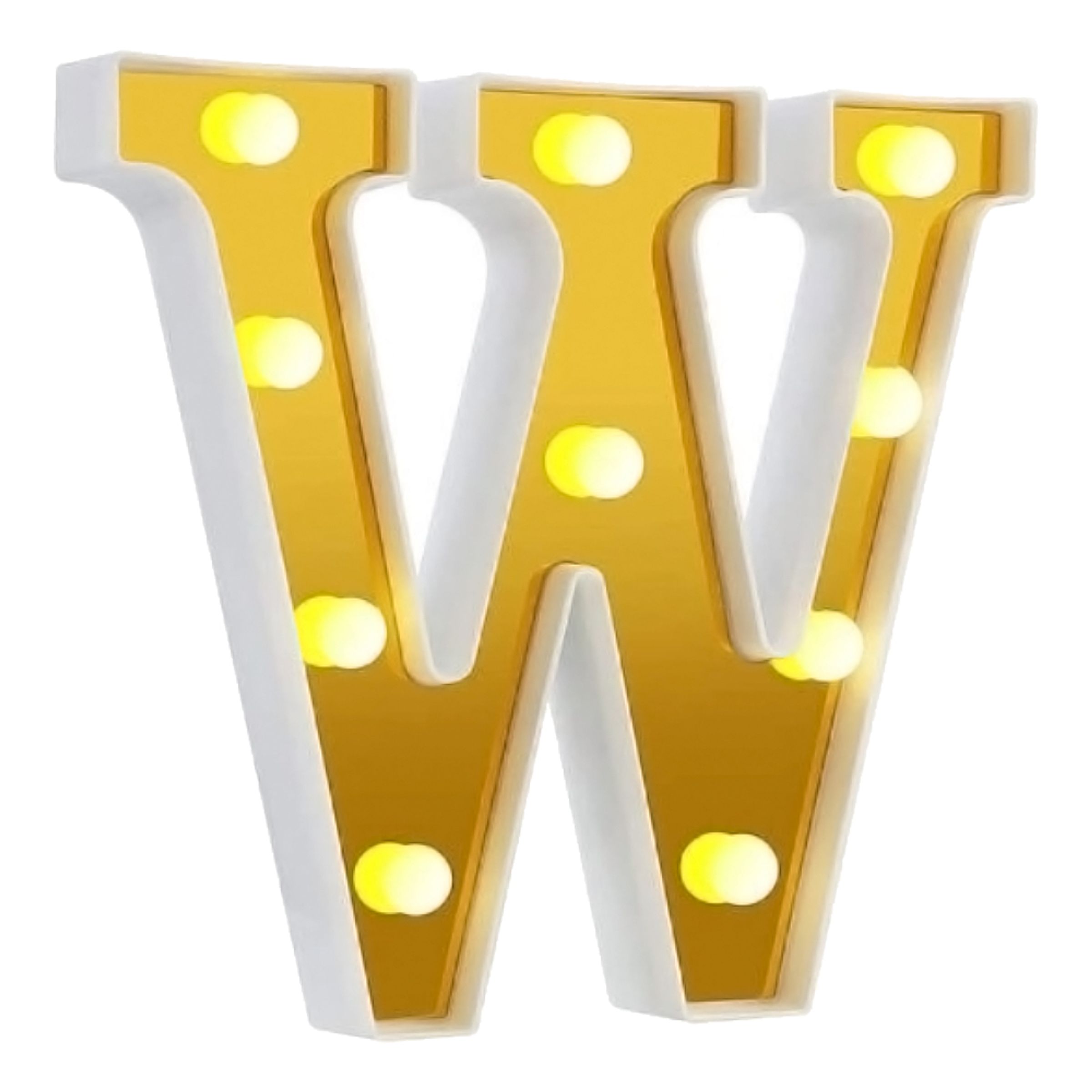 Läs mer om Bokstav Guld med LED-Belysning - Bokstav W
