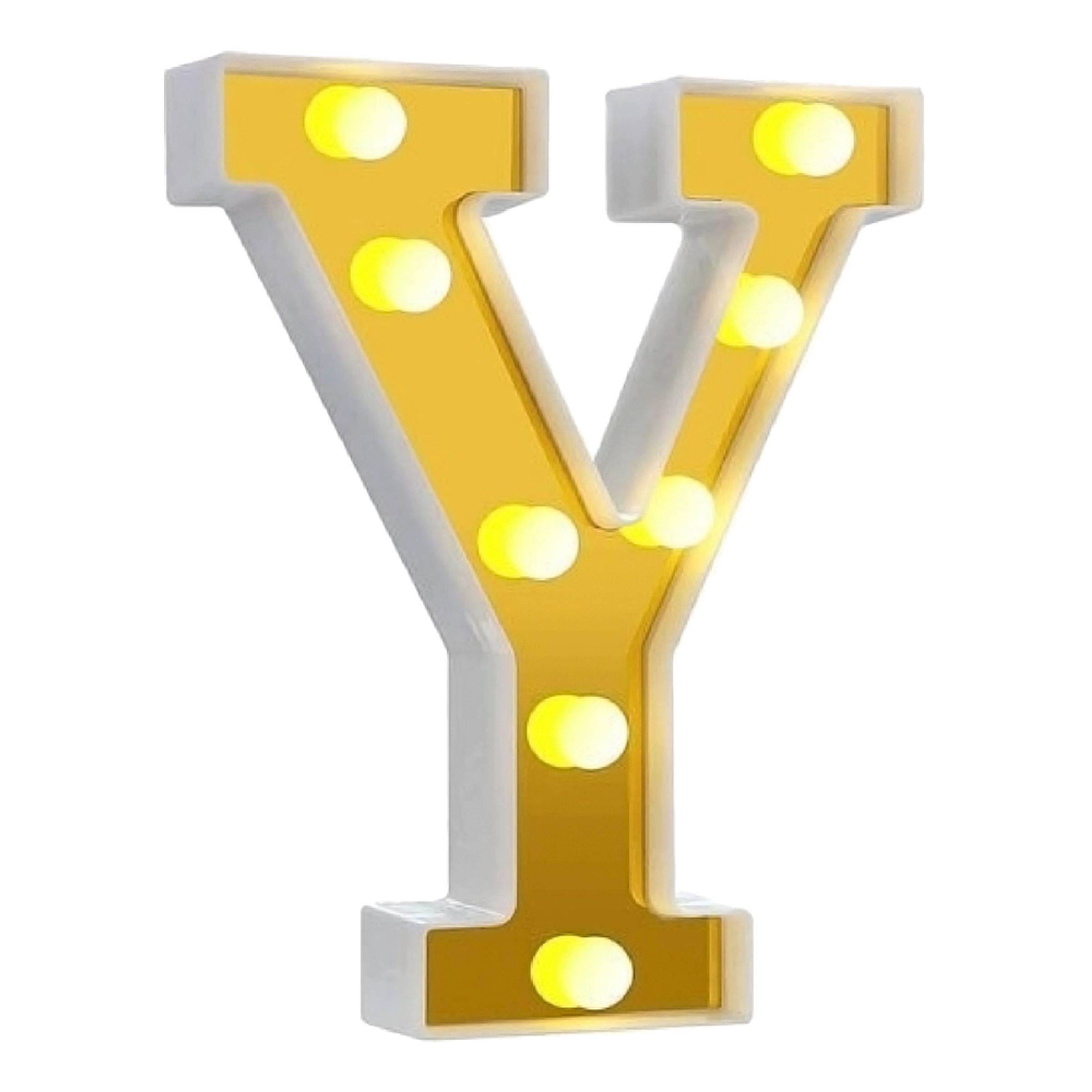 Läs mer om Bokstav Guld med LED-Belysning - Bokstav Y