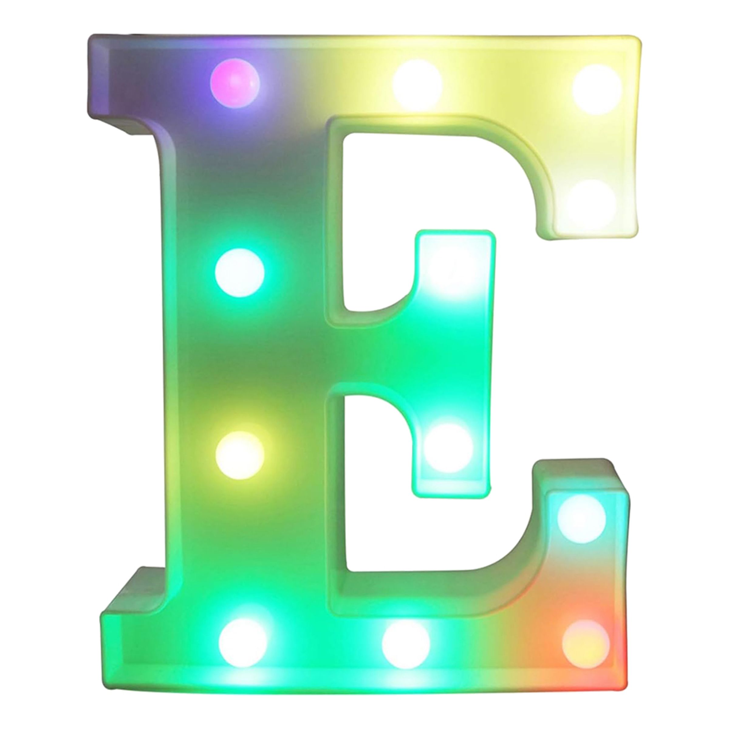 Bokstav med LED-Belysning RGB - Bokstav E