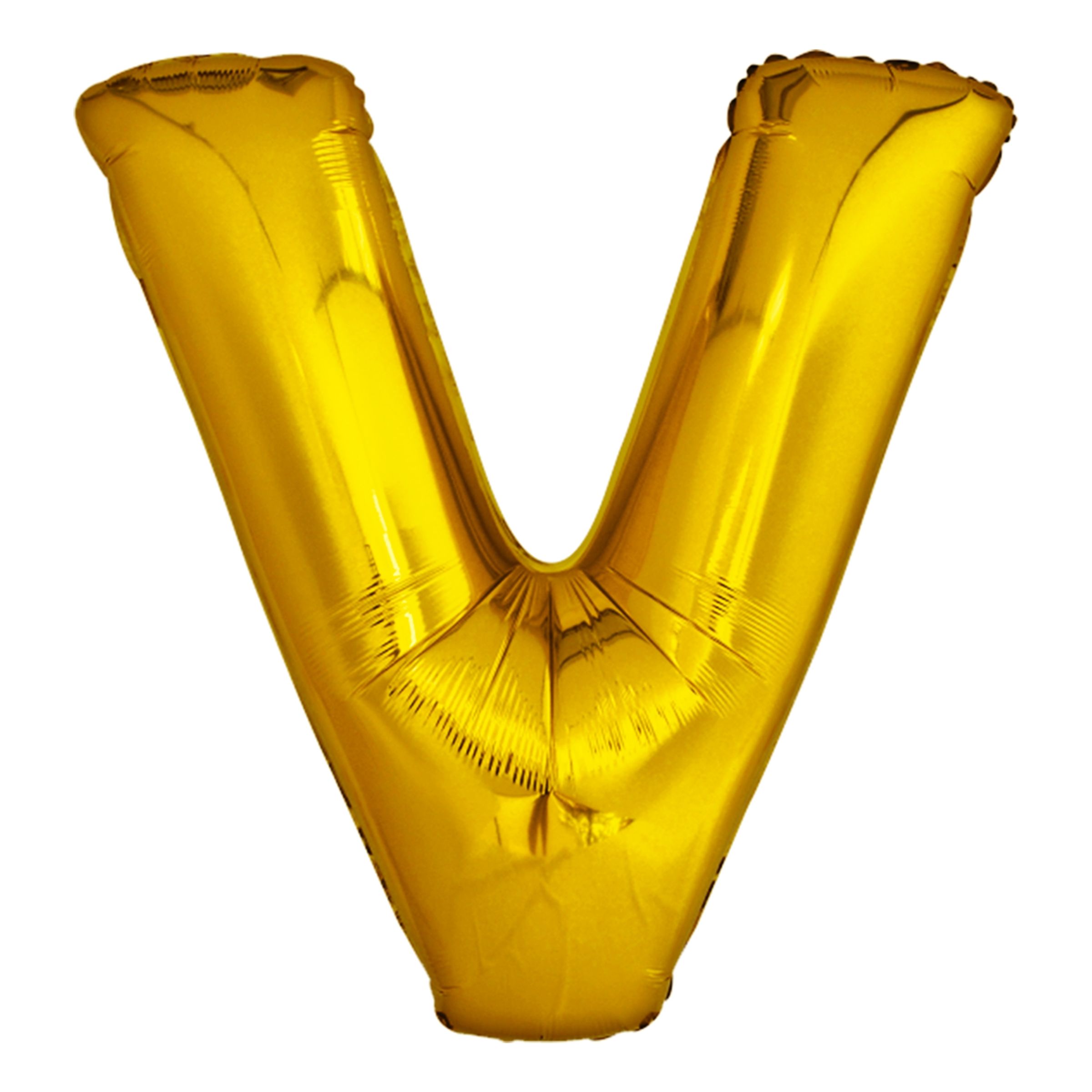 Läs mer om Bokstavsballong Guld Metallic - Bokstav V
