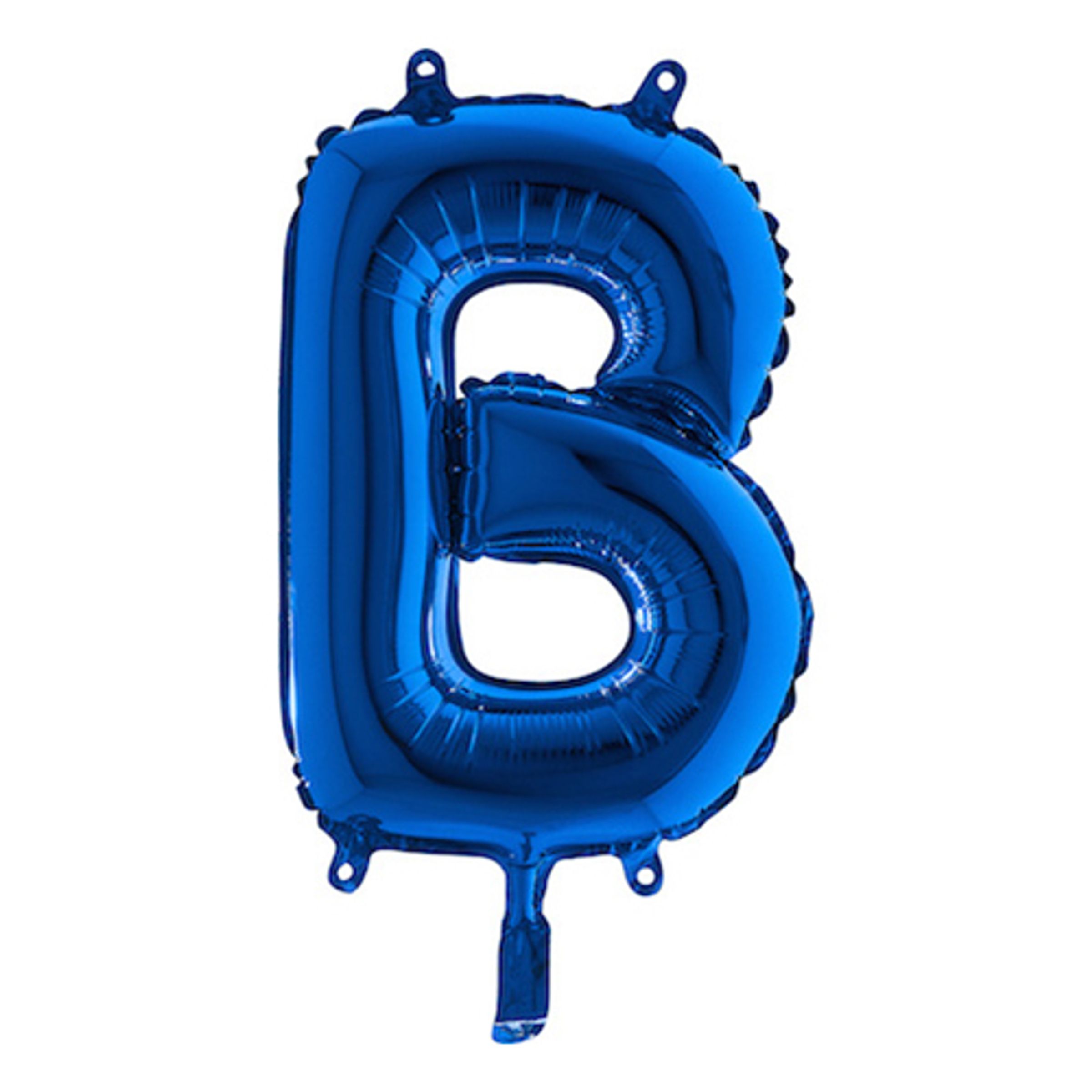 Läs mer om Bokstavsballong Mini Blå Metallic - Bokstav B