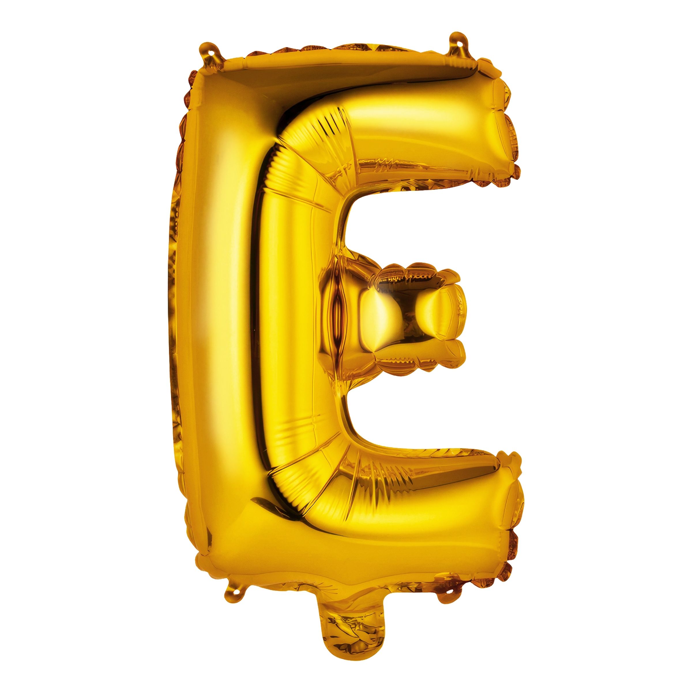 Läs mer om Bokstavsballong Mini Guld Metallic - Bokstav E