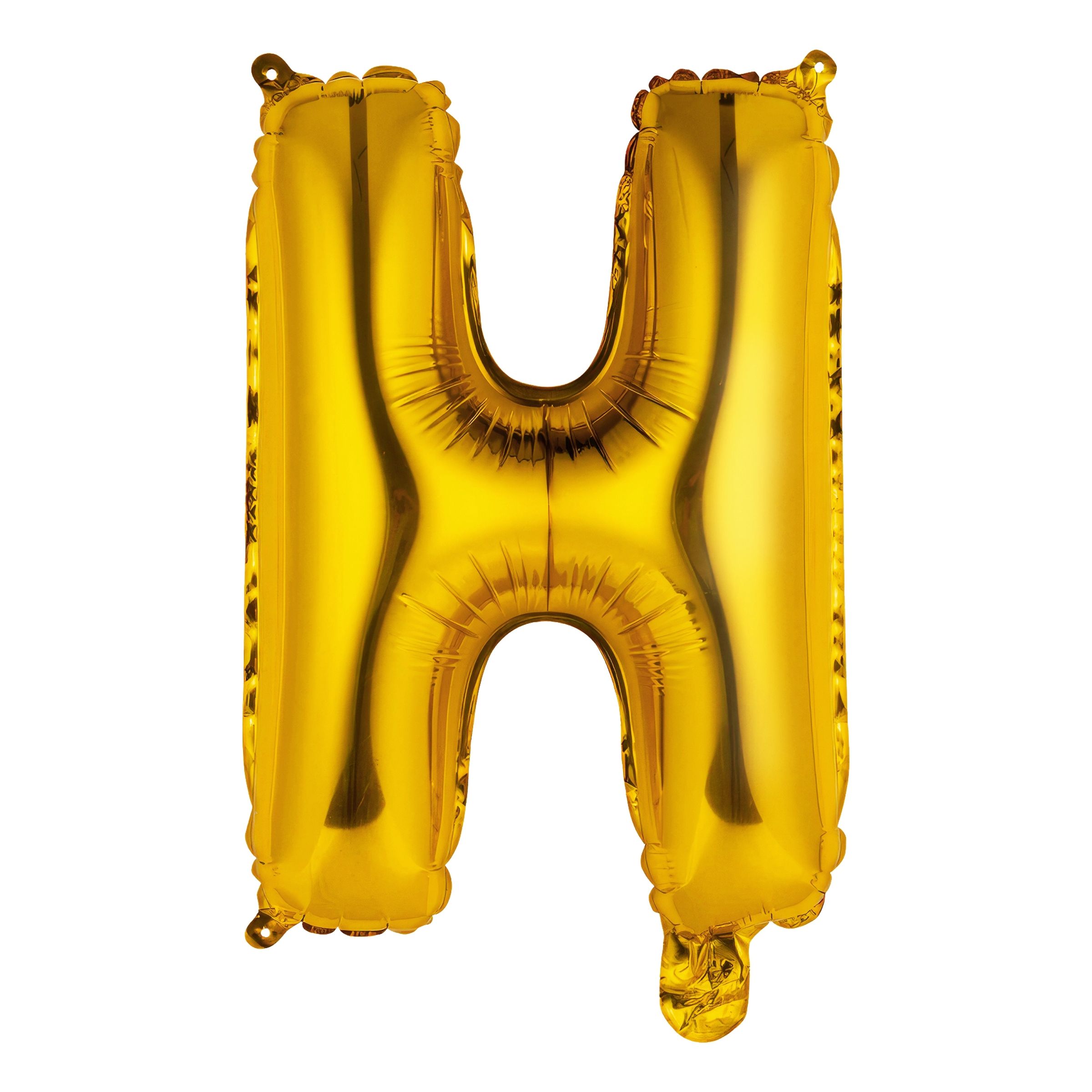 Läs mer om Bokstavsballong Mini Guld Metallic - Bokstav H