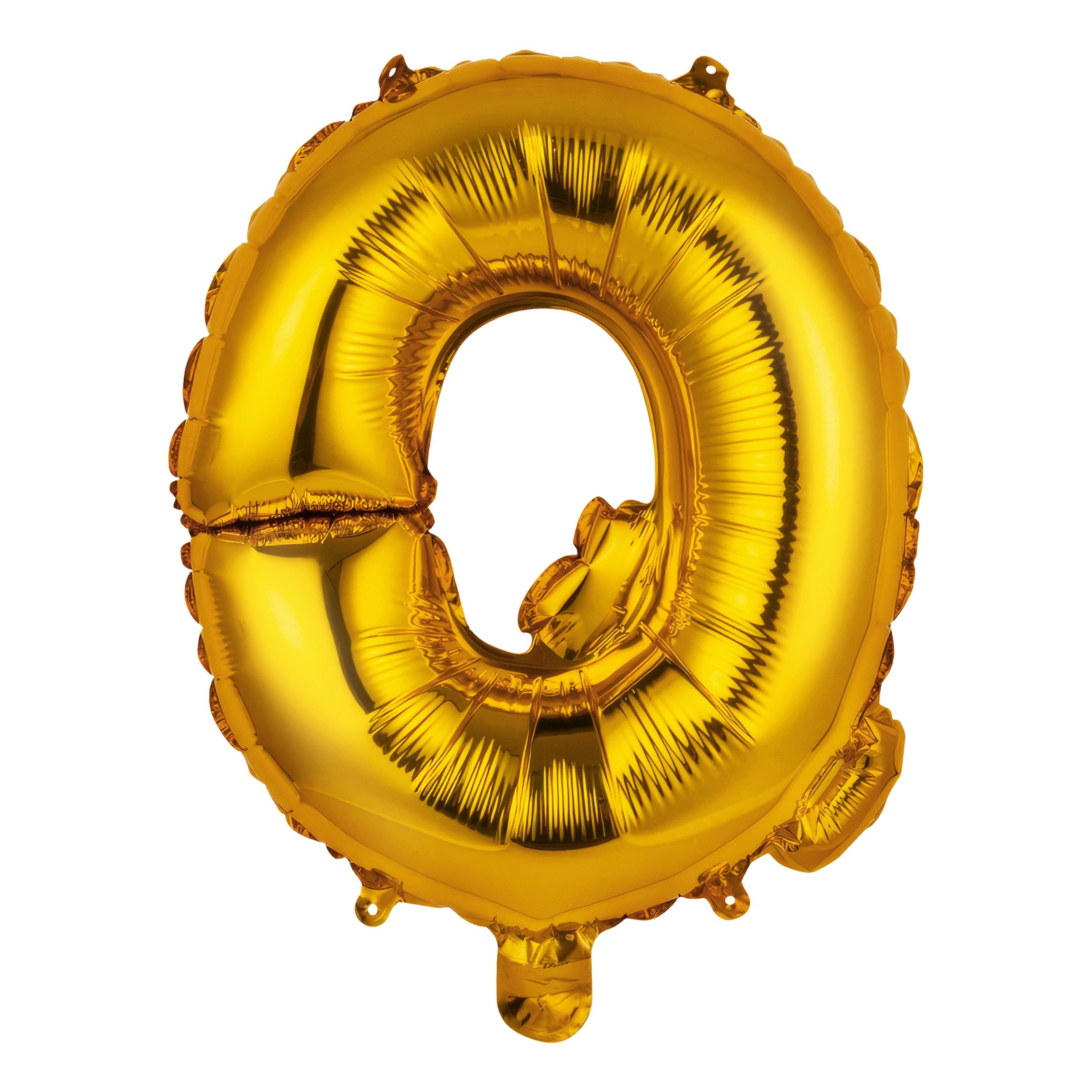 Läs mer om Bokstavsballong Mini Guld Metallic - Bokstav Q