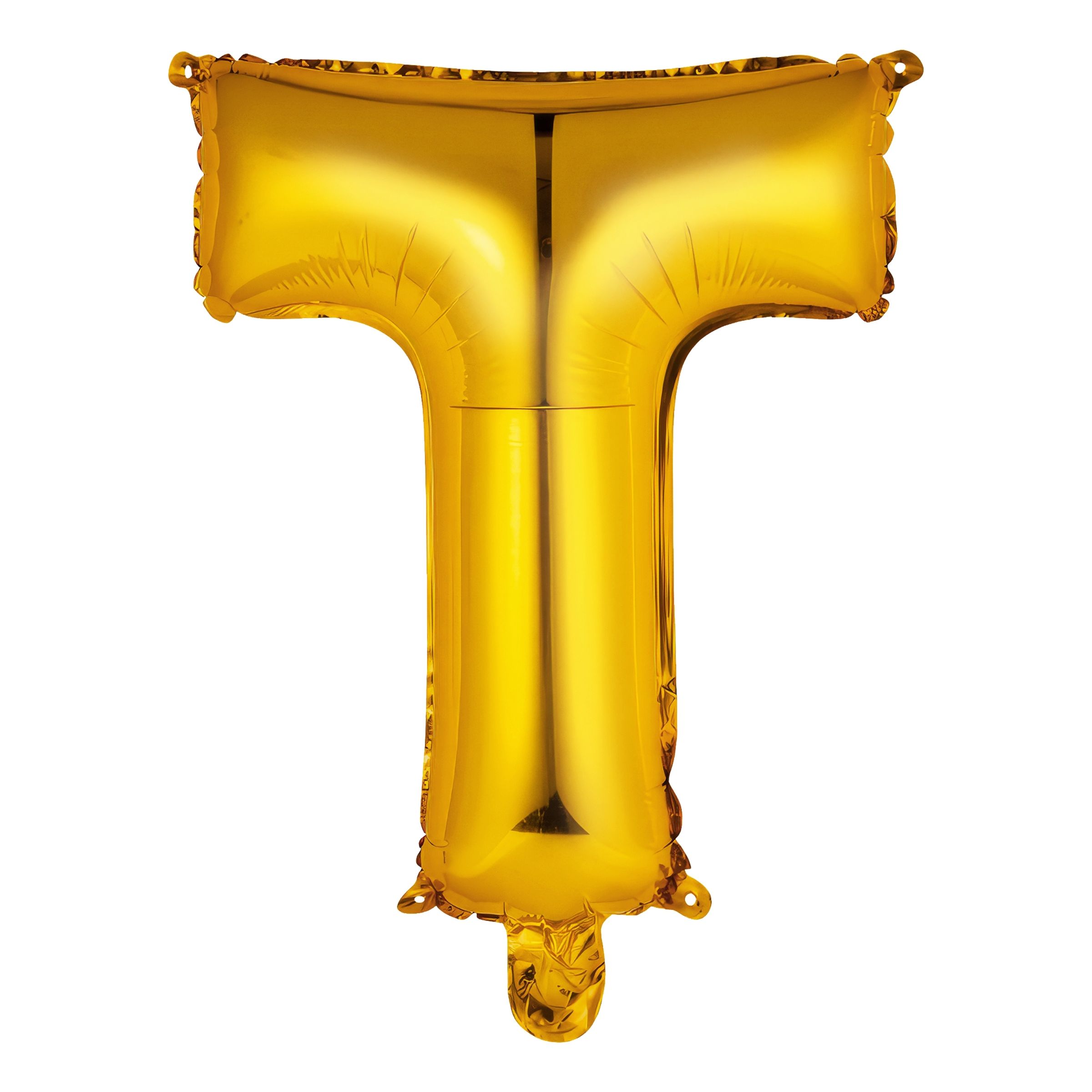 Läs mer om Bokstavsballong Mini Guld Metallic - Bokstav T