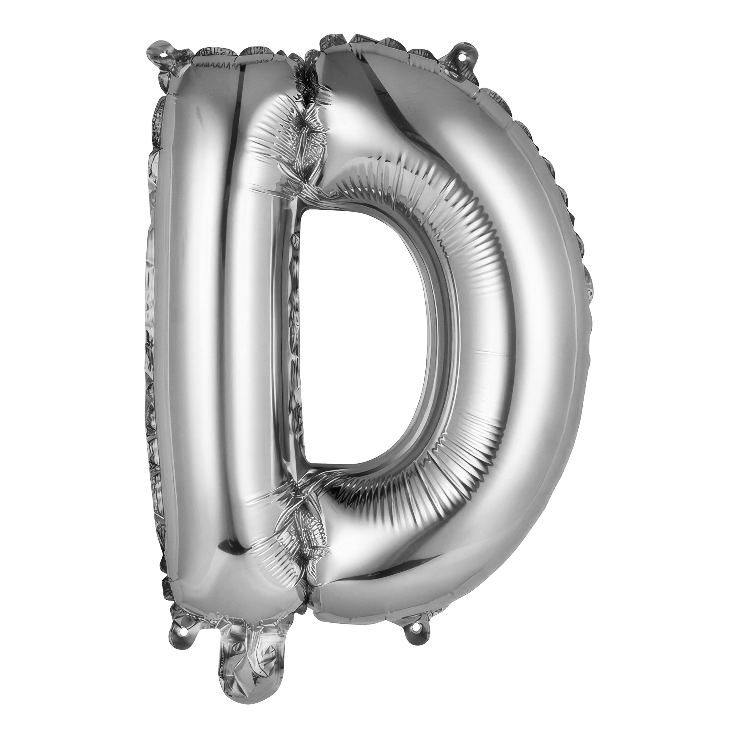 Läs mer om Bokstavsballong Mini Silver Metallic - Bokstav D