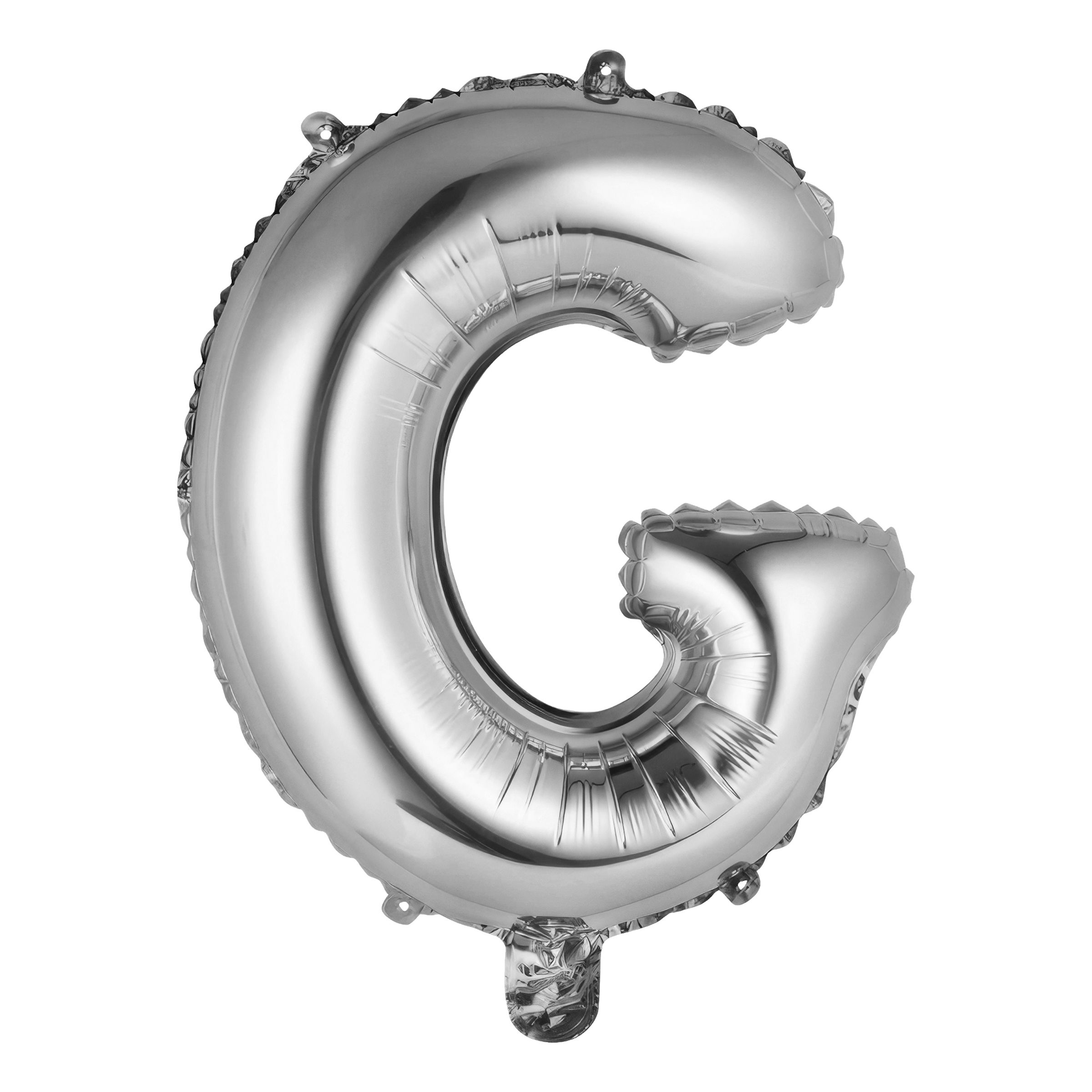 Läs mer om Bokstavsballong Mini Silver Metallic - Bokstav G