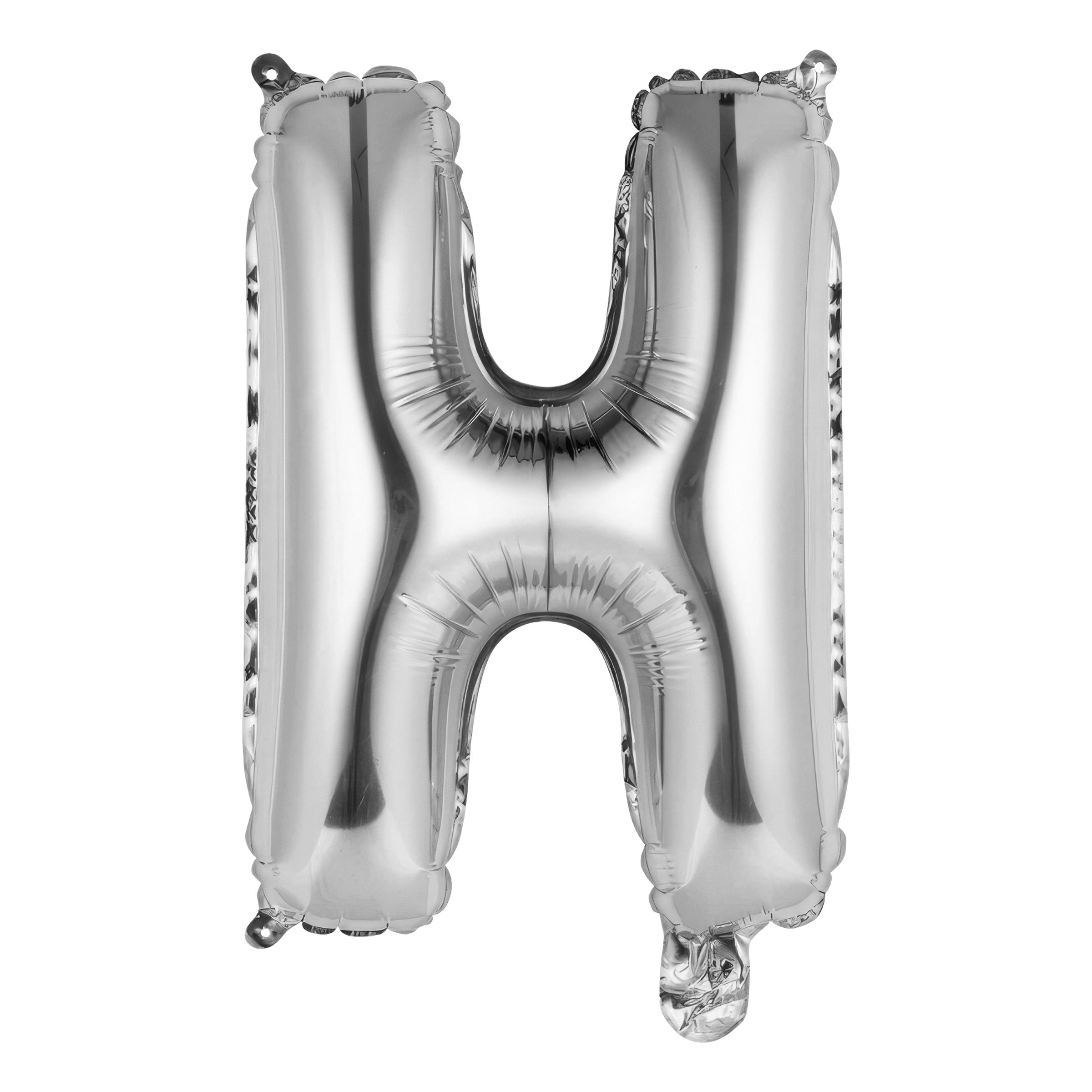 Läs mer om Bokstavsballong Mini Silver Metallic - Bokstav H