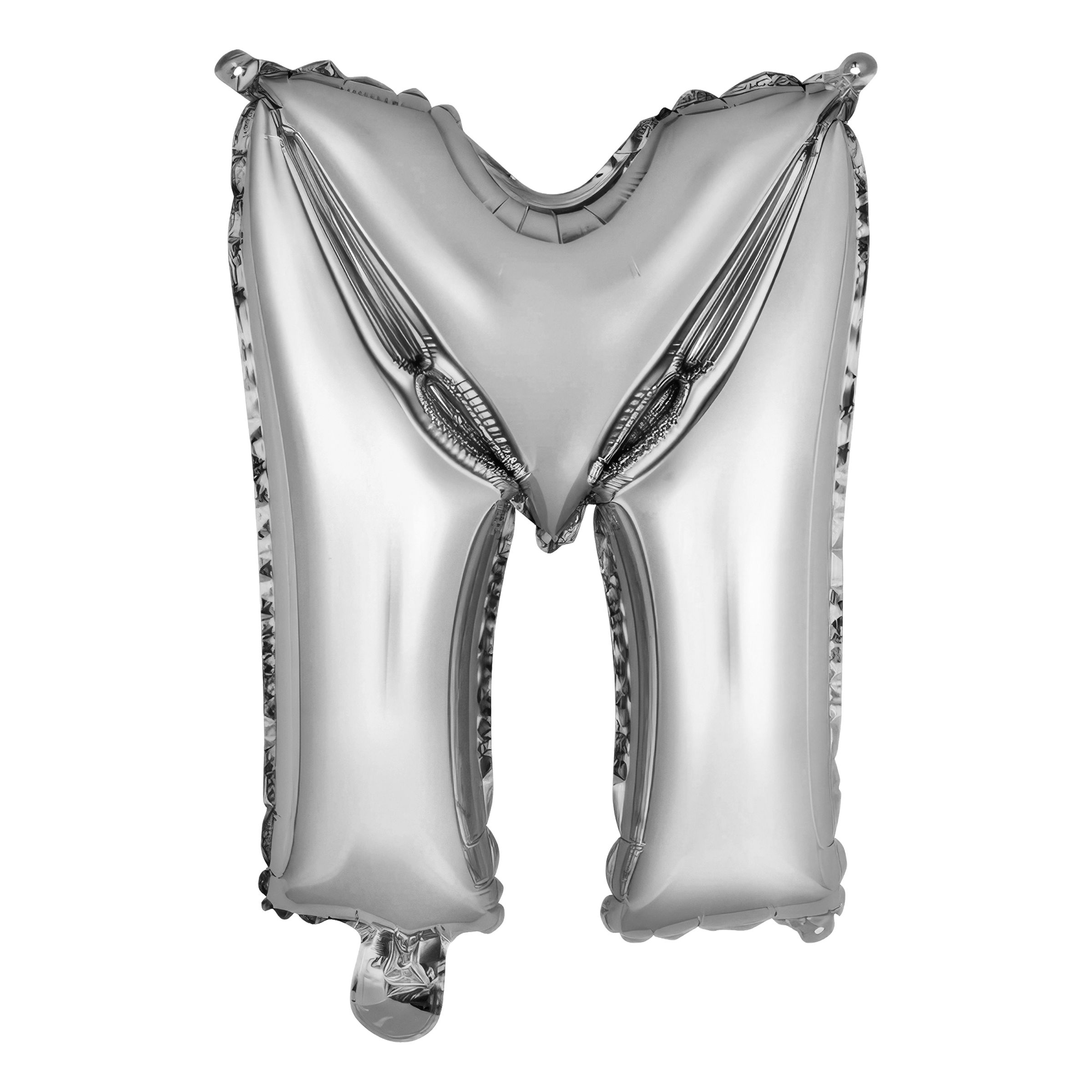 Läs mer om Bokstavsballong Mini Silver Metallic - Bokstav M