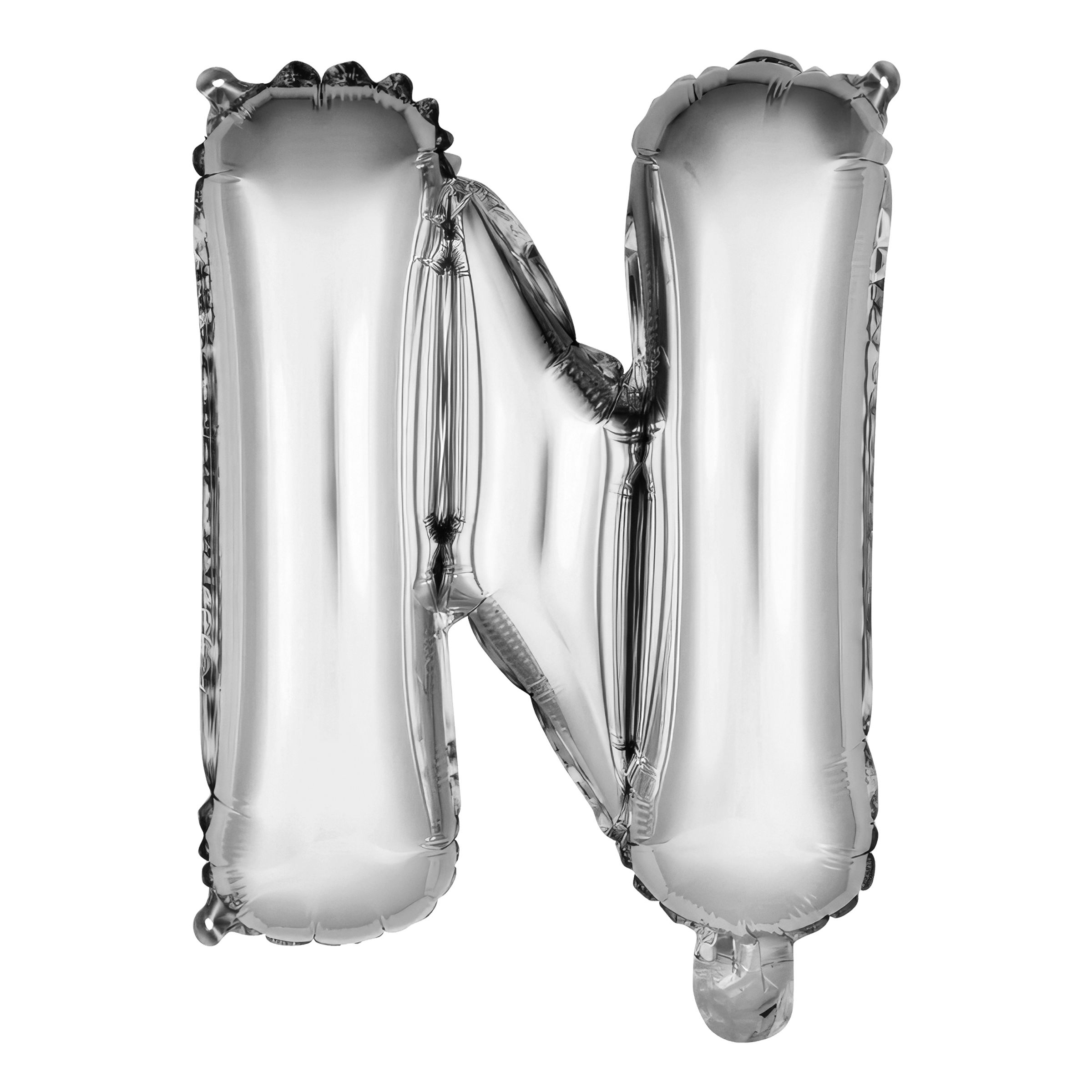 Läs mer om Bokstavsballong Mini Silver Metallic - Bokstav N