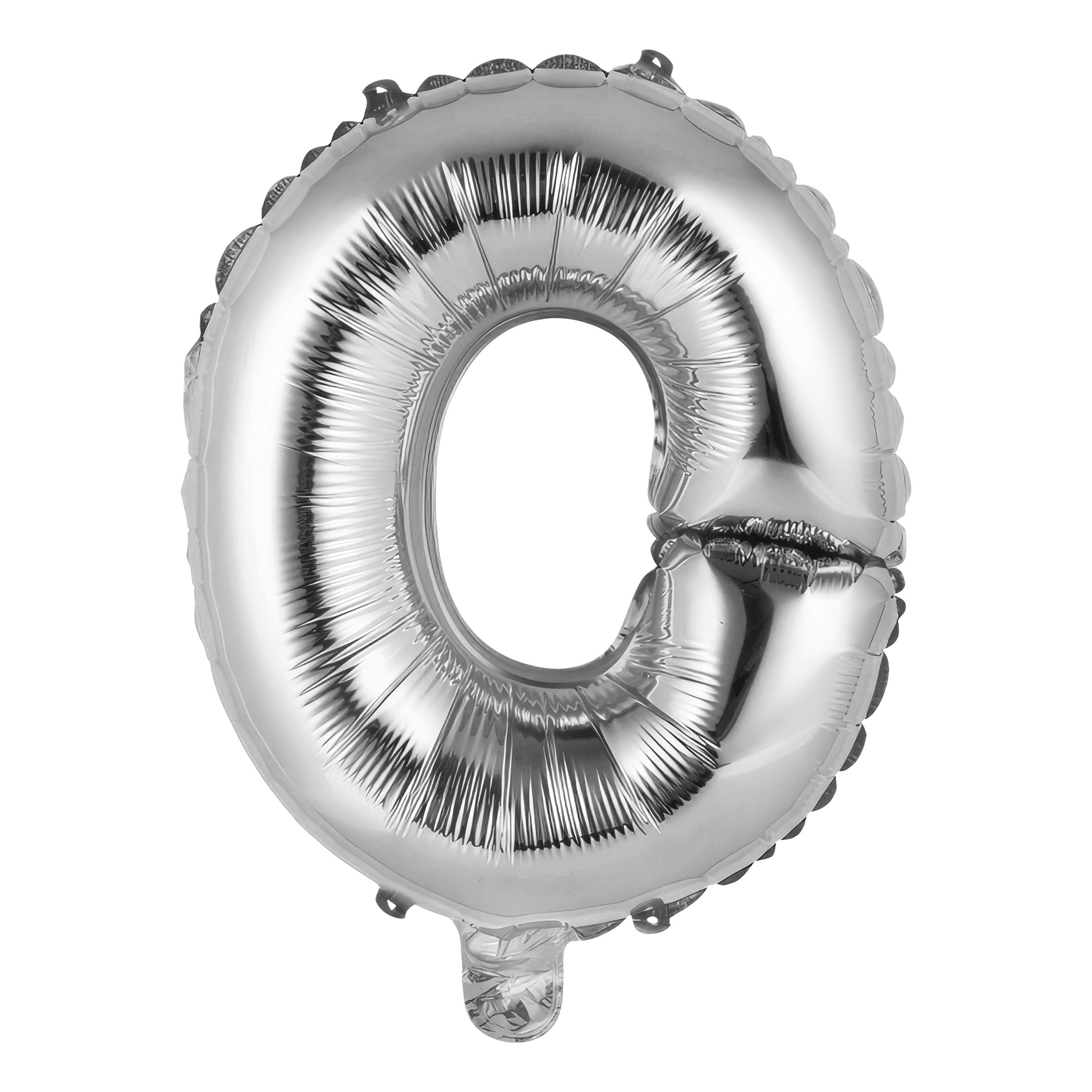 Läs mer om Bokstavsballong Mini Silver Metallic - Bokstav O