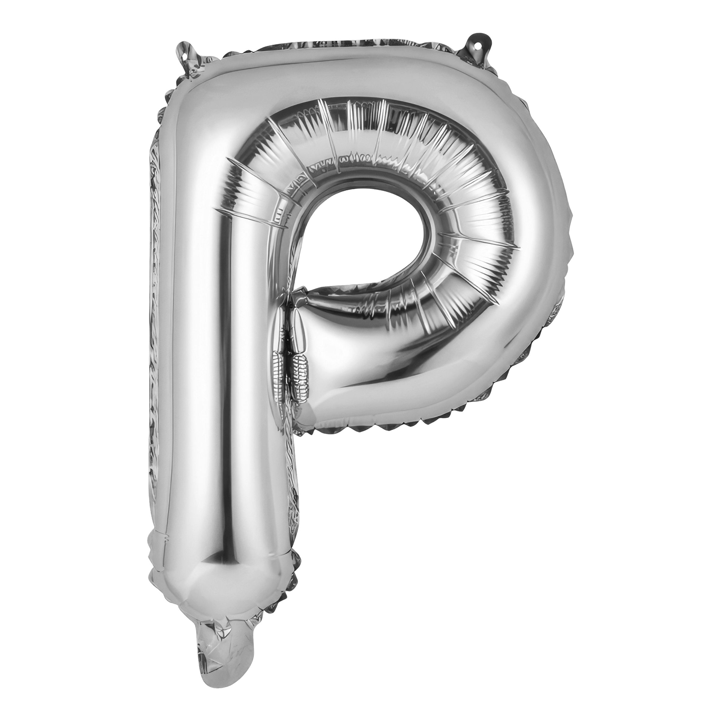 Läs mer om Bokstavsballong Mini Silver Metallic - Bokstav P