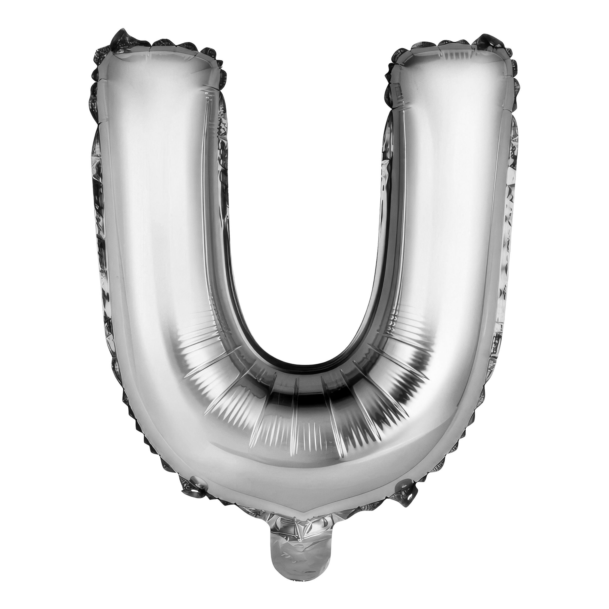 Läs mer om Bokstavsballong Mini Silver Metallic - Bokstav U