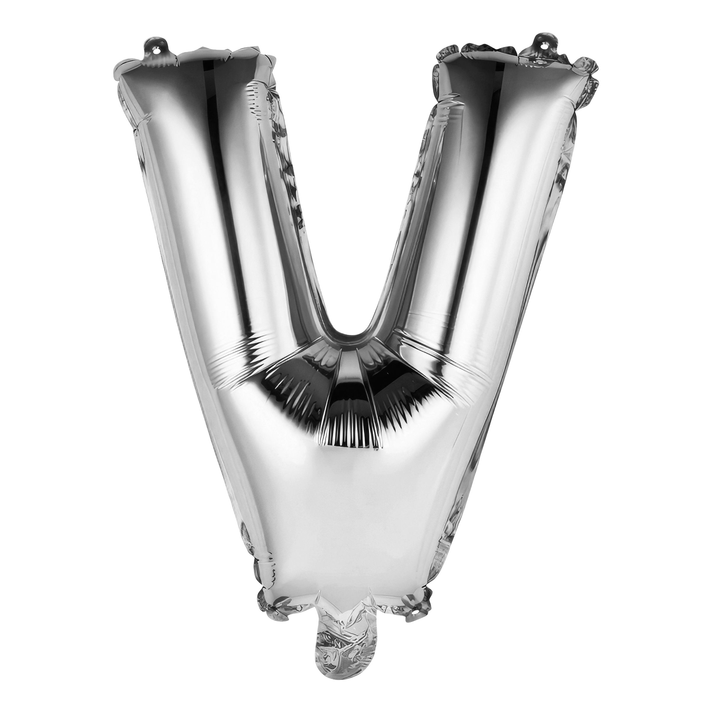 Läs mer om Bokstavsballong Mini Silver Metallic - Bokstav V