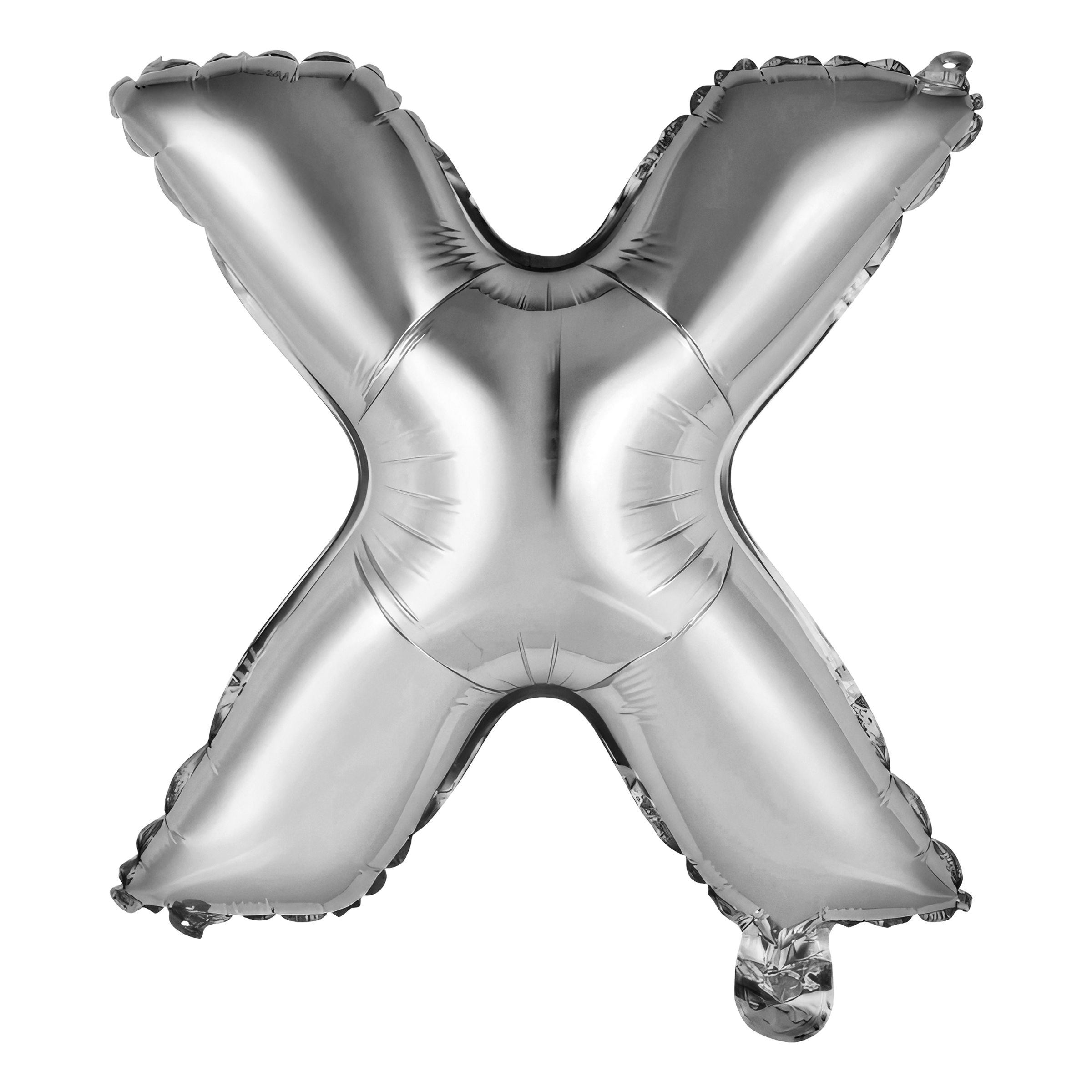 Läs mer om Bokstavsballong Mini Silver Metallic - Bokstav X