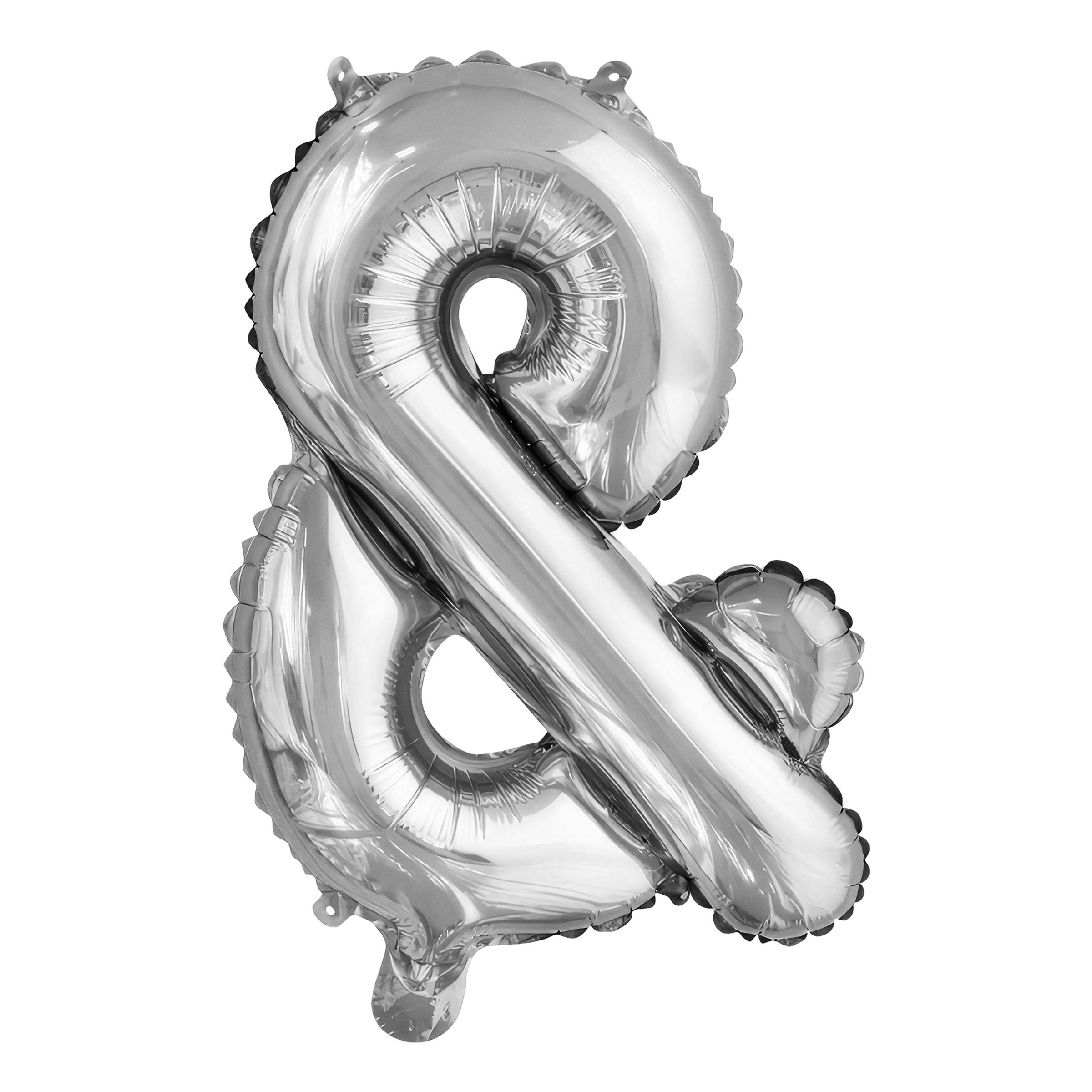 Läs mer om Bokstavsballong Mini Silver Metallic - Tecken &