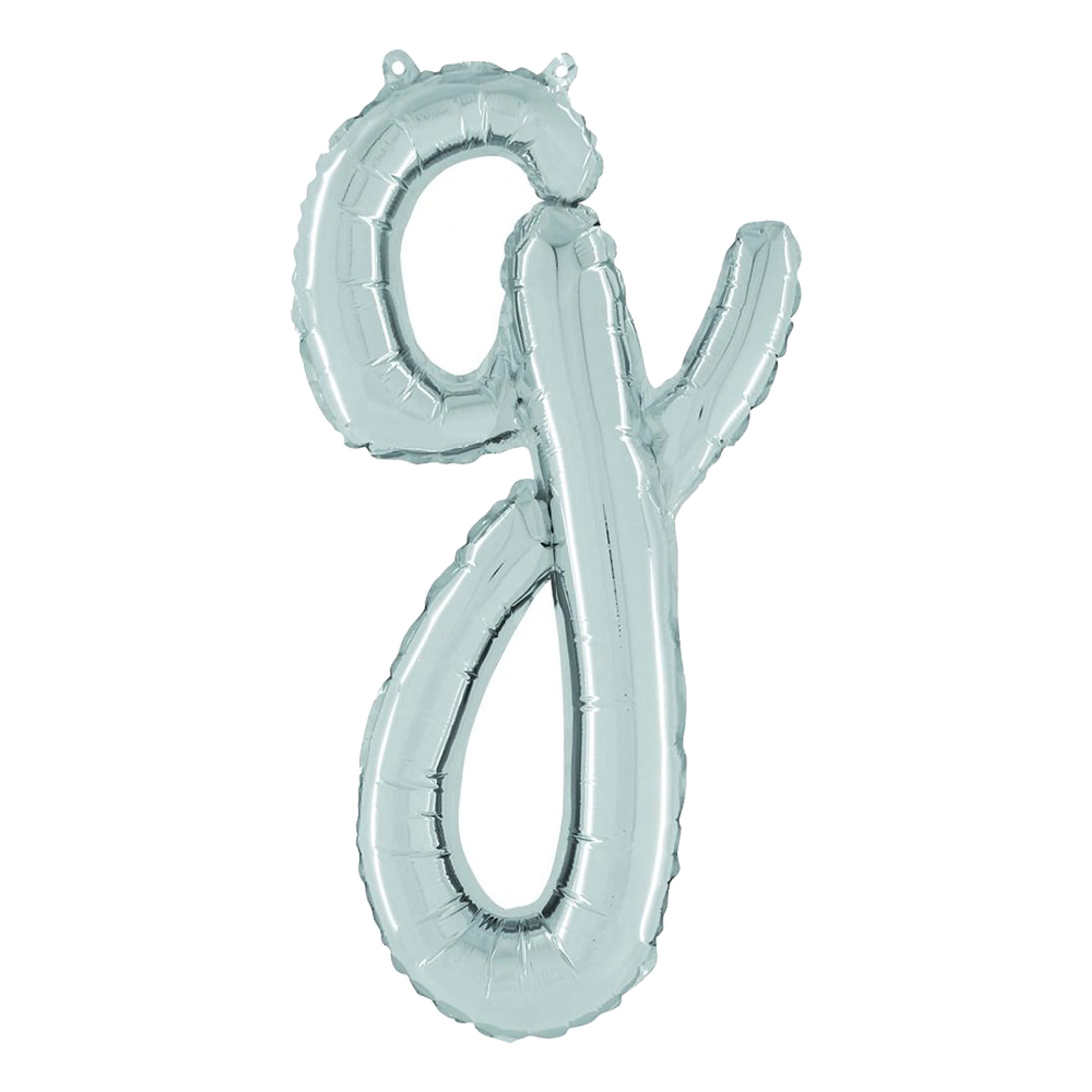 Bokstavsballong Script Silver - Bokstav G