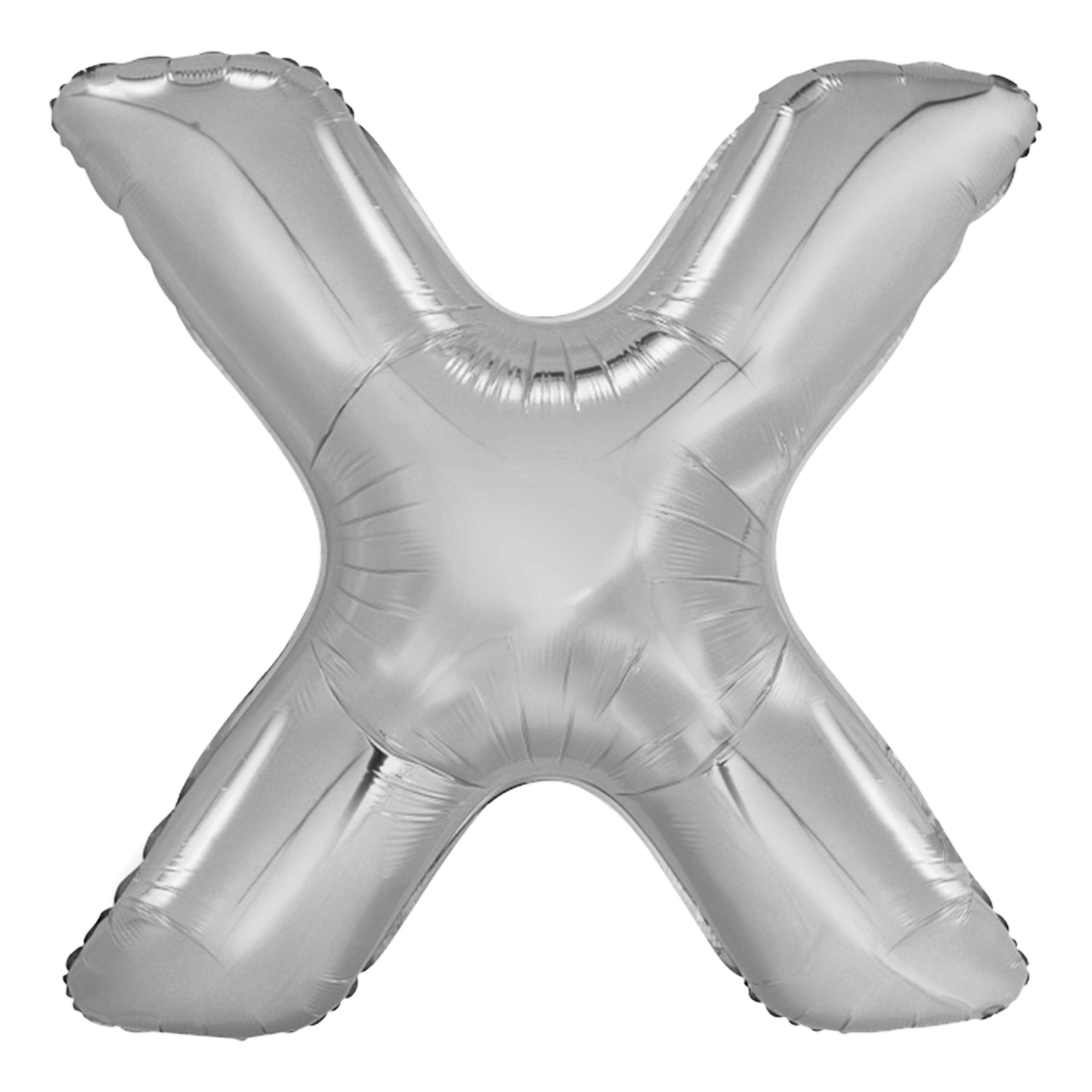 Bokstavsballong Silver - Bokstav X