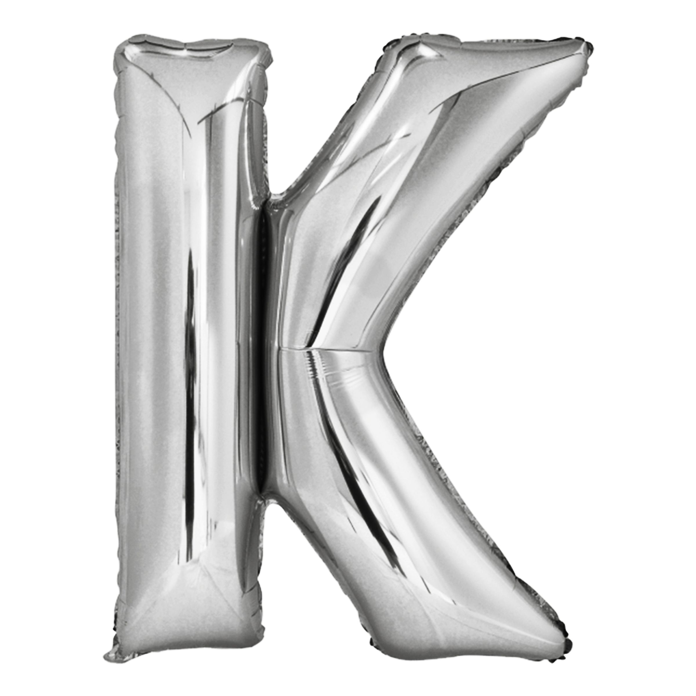 Läs mer om Bokstavsballong Silver Metallic - Bokstav K