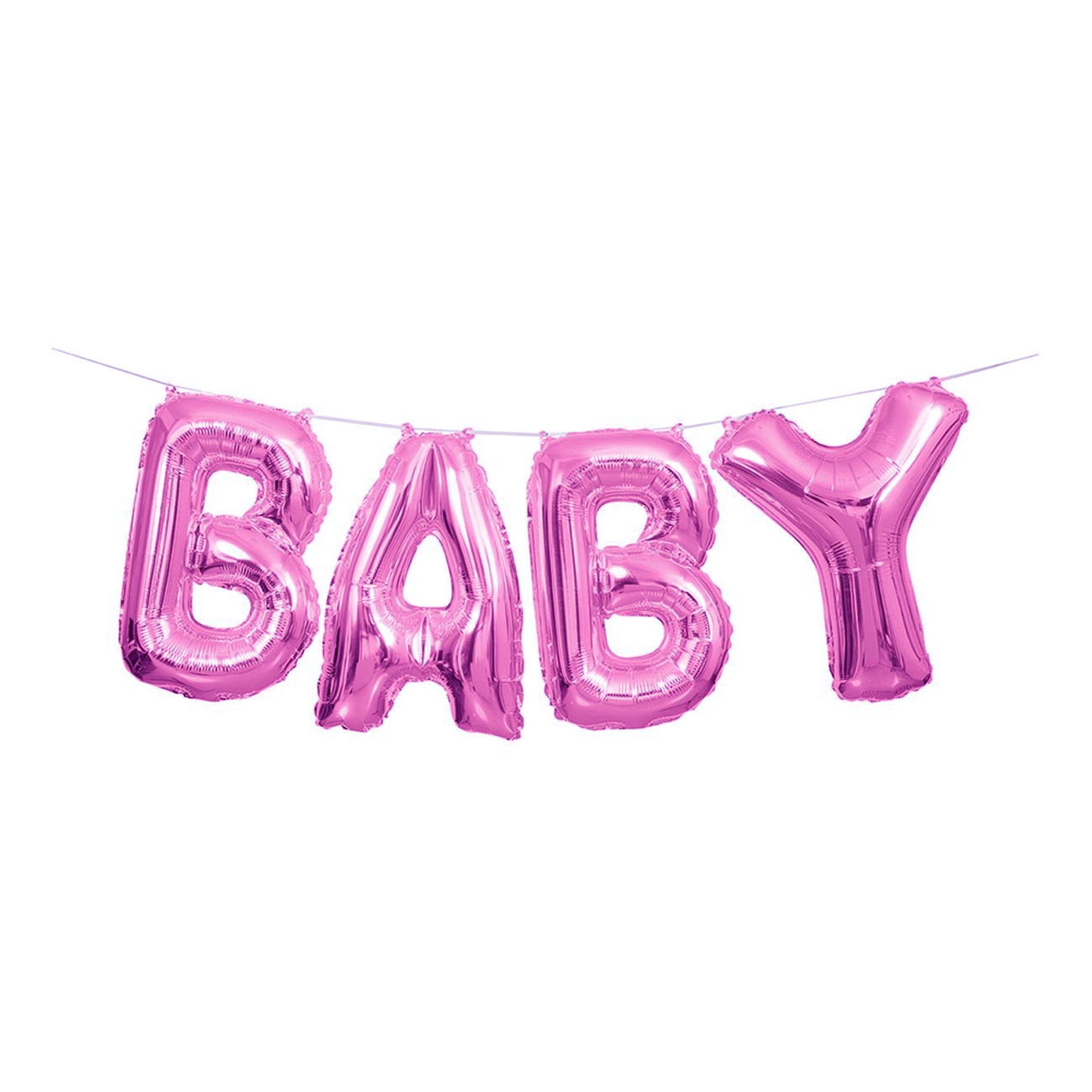 Läs mer om Bokstavsballonger Baby Rosa