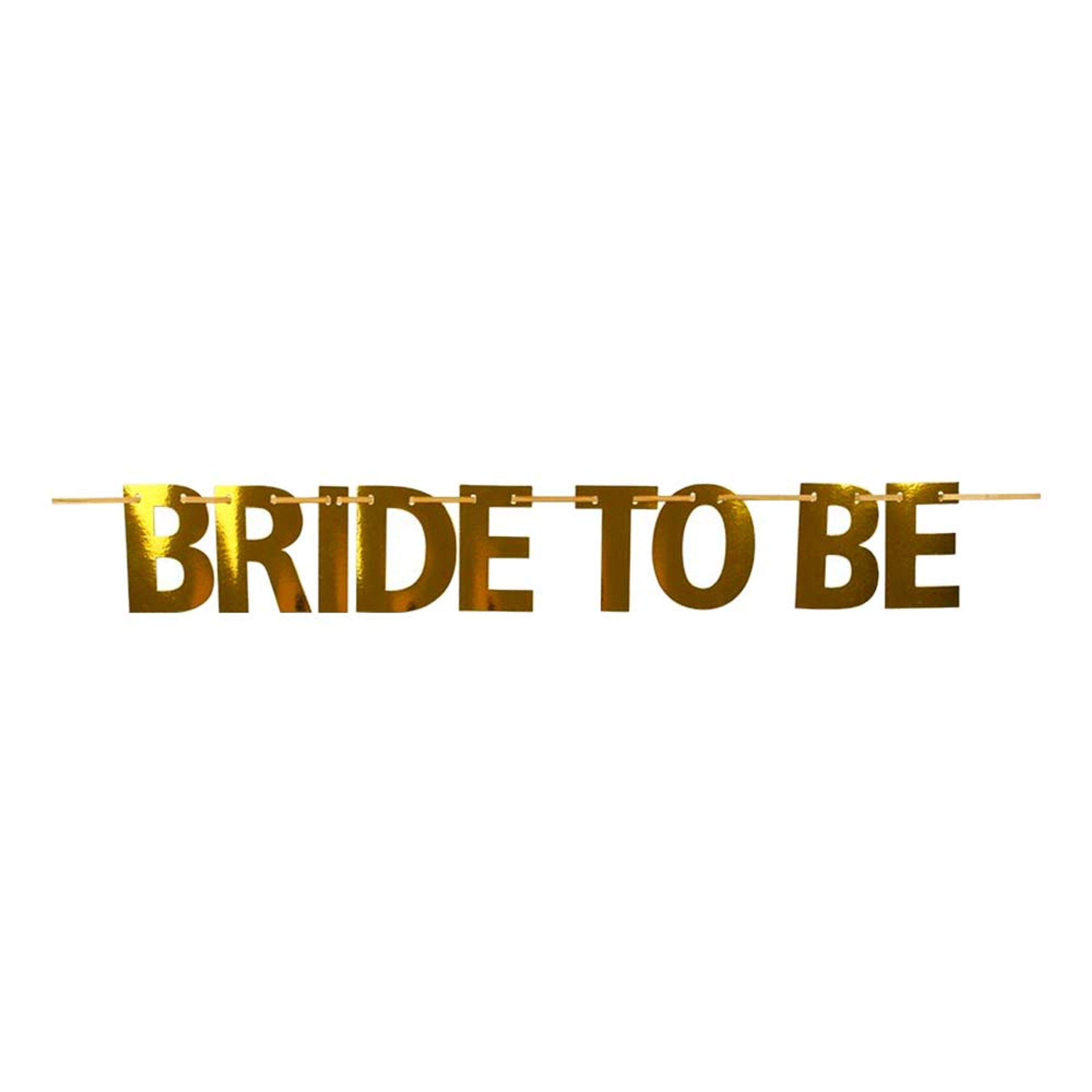 Bokstavsgirlang Bride To Be Guld Metallic