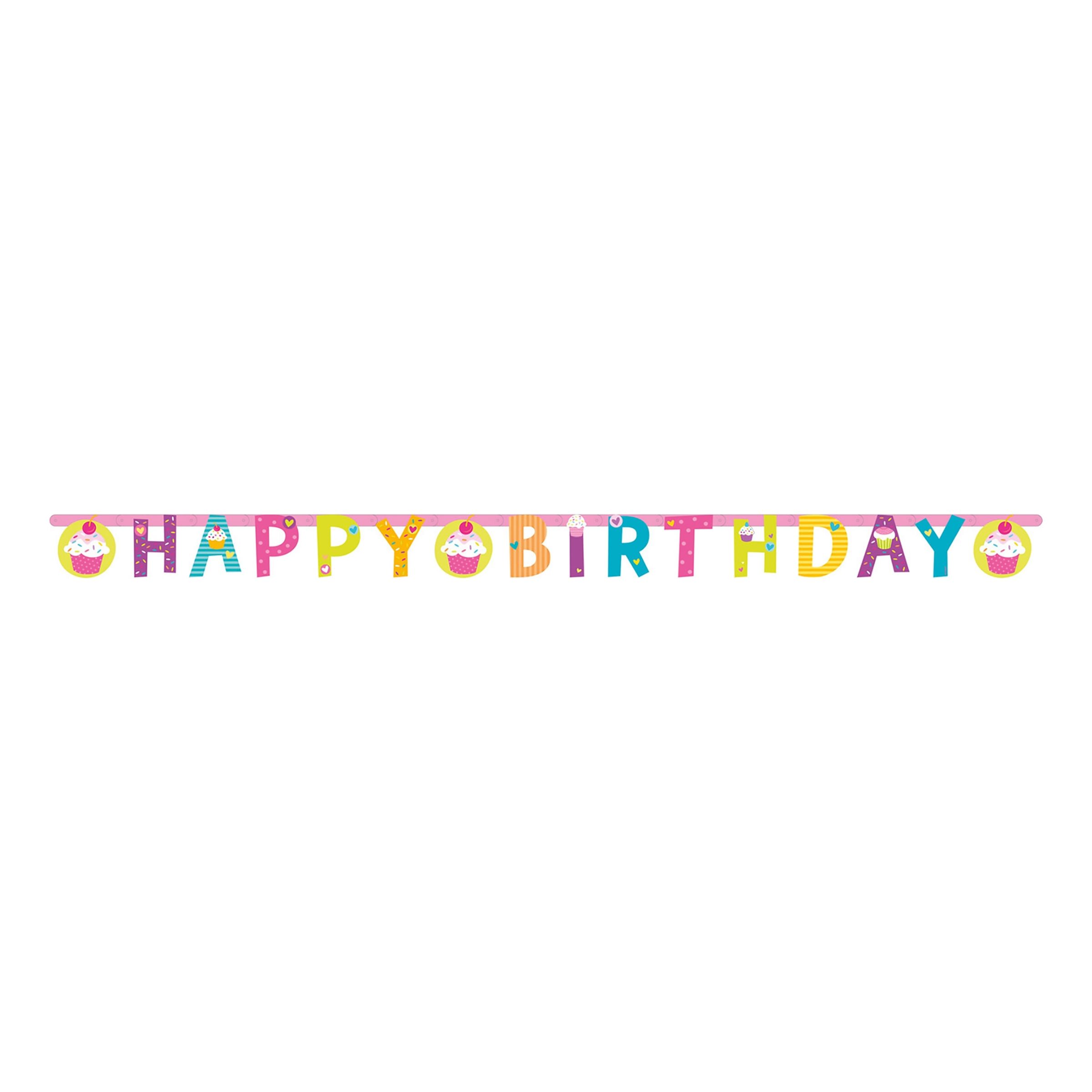 Läs mer om Bokstavsgirlang Happy Birthday Cupcake