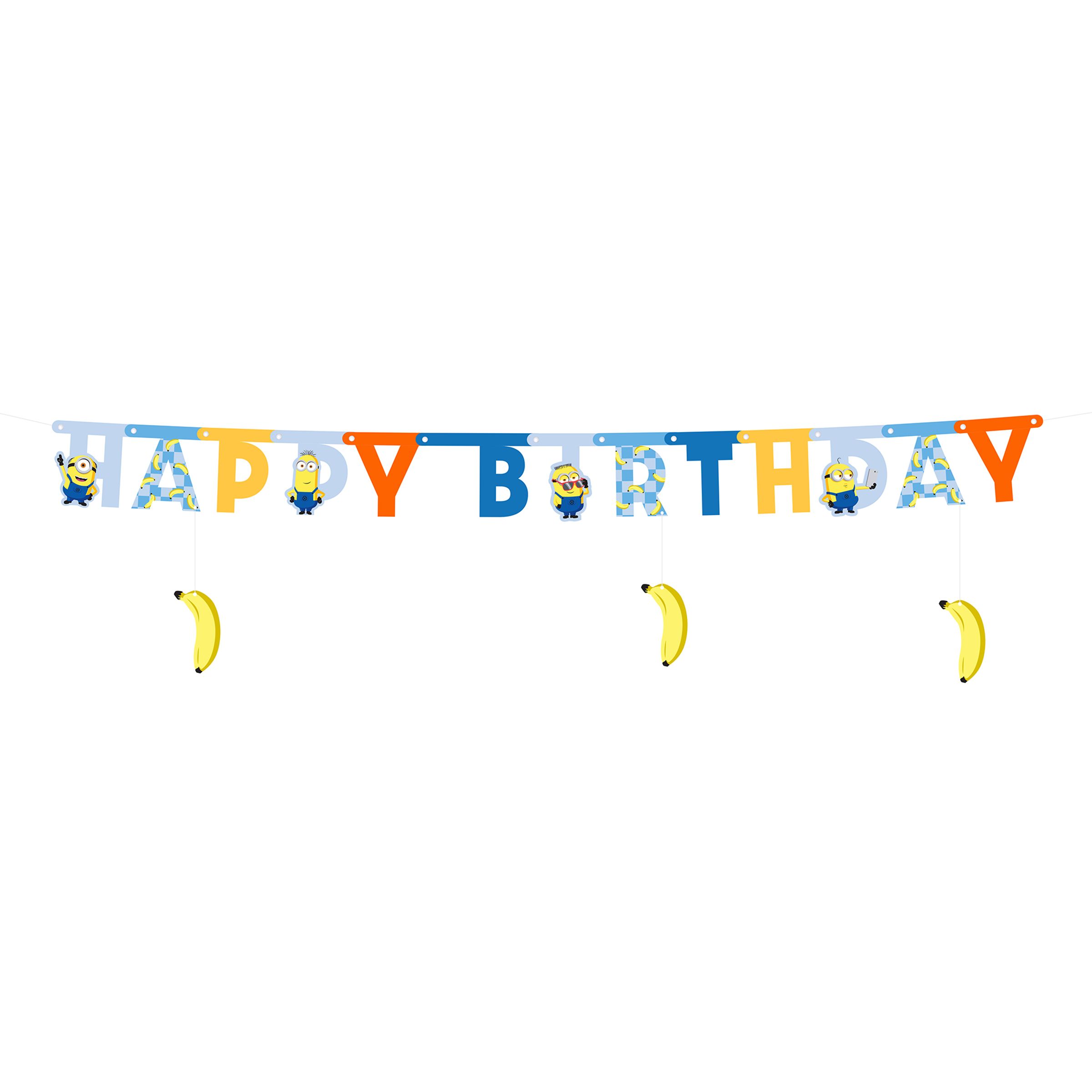 Bokstavsgirlang Happy Birthday Minions | Hem - Festartiklar - Festdekoration - Girlanger | Pryloteket