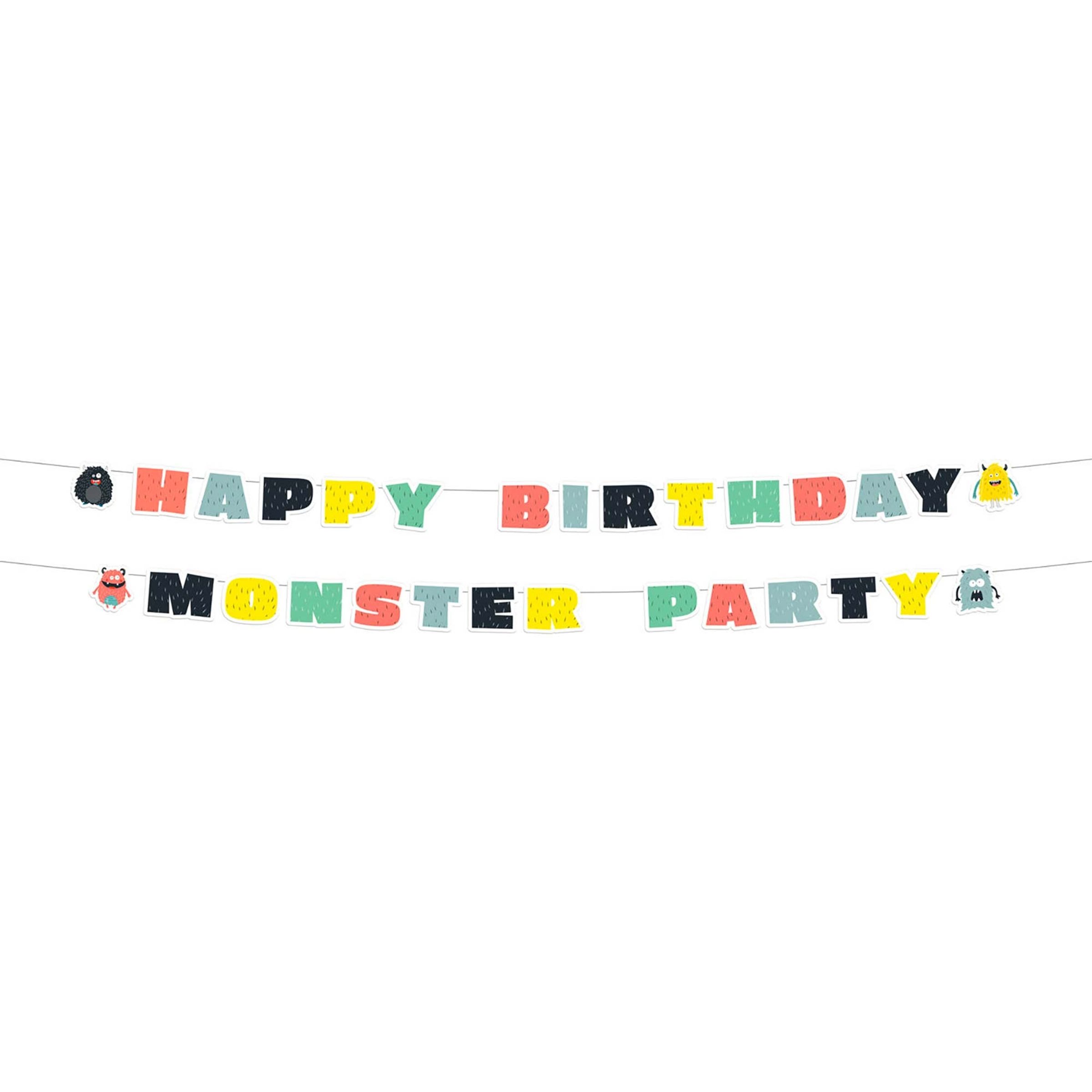 Läs mer om Bokstavsgirlang Happy Birthday Monster Bash