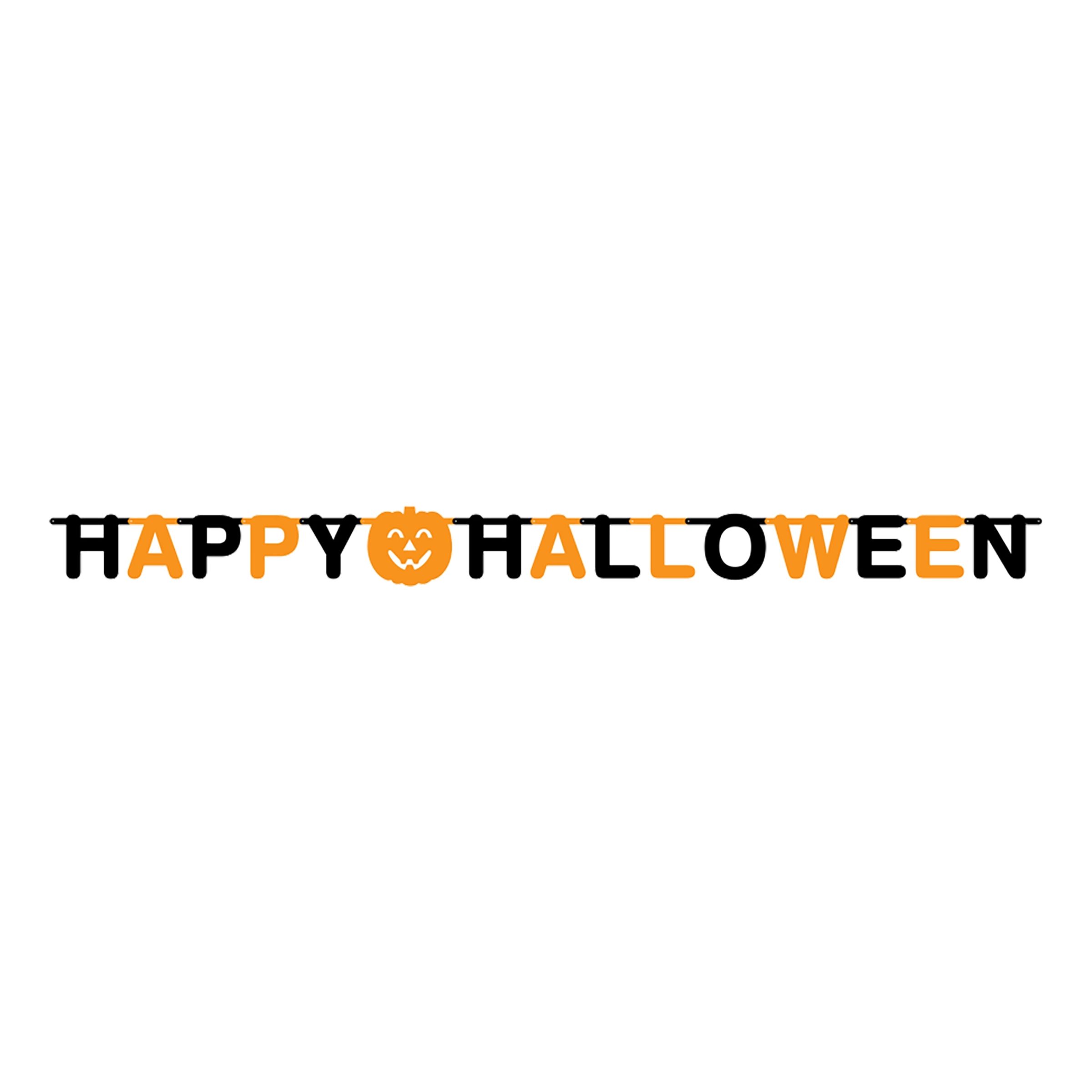 Läs mer om Bokstavsgirlang Happy Halloween Svart/Orange