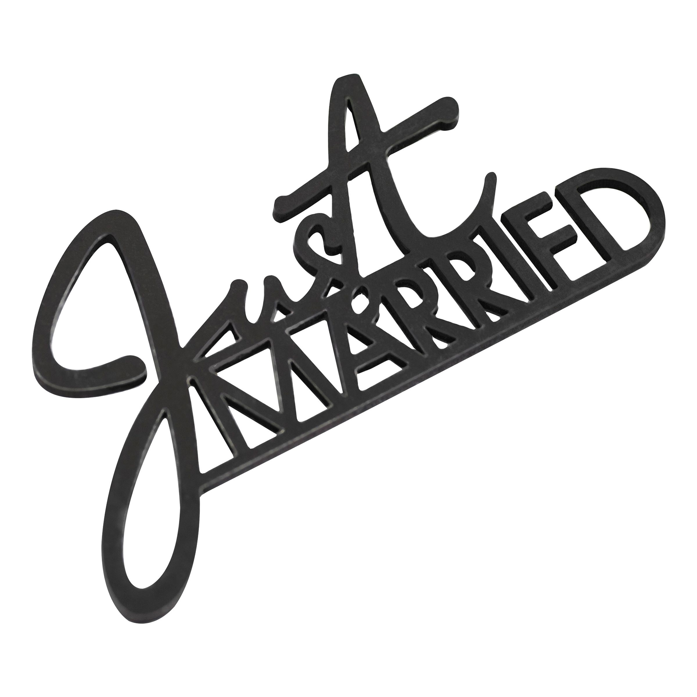Läs mer om Bordsdekoration Just Married Svart - 6-pack
