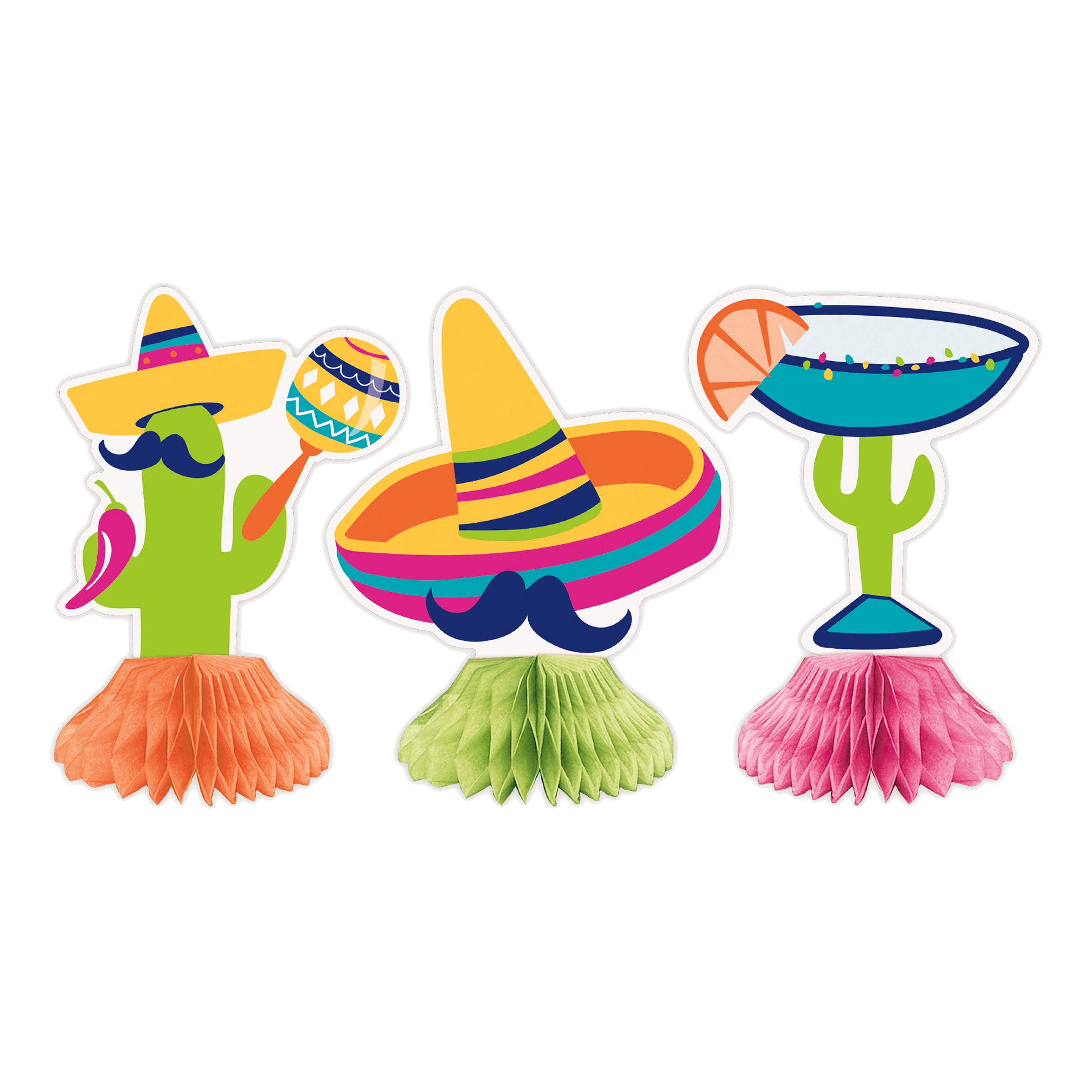 Borddekorationer Mexico Honeycombs - 3-pak