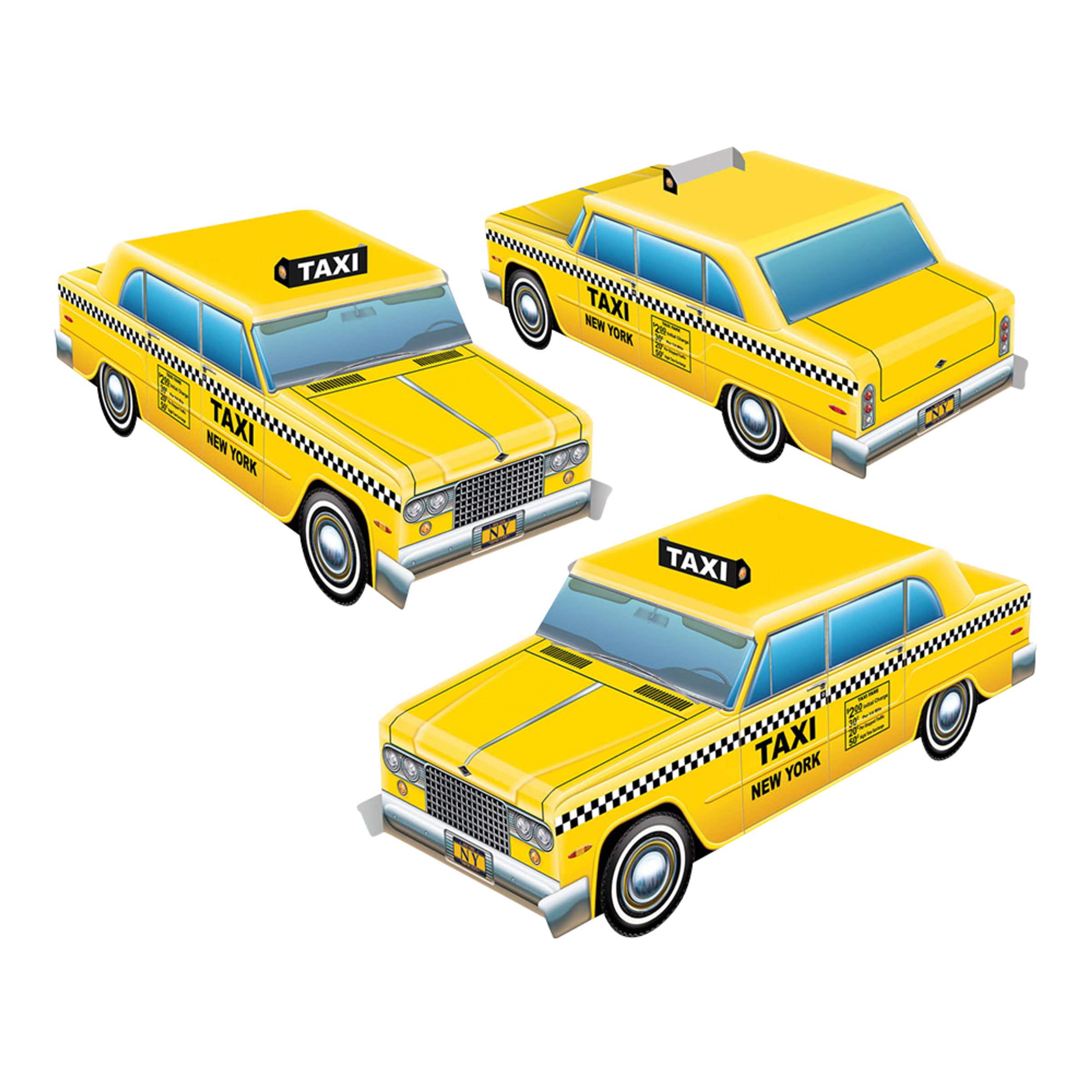 Läs mer om Bordsdekorationer Taxibilar - 3-pack