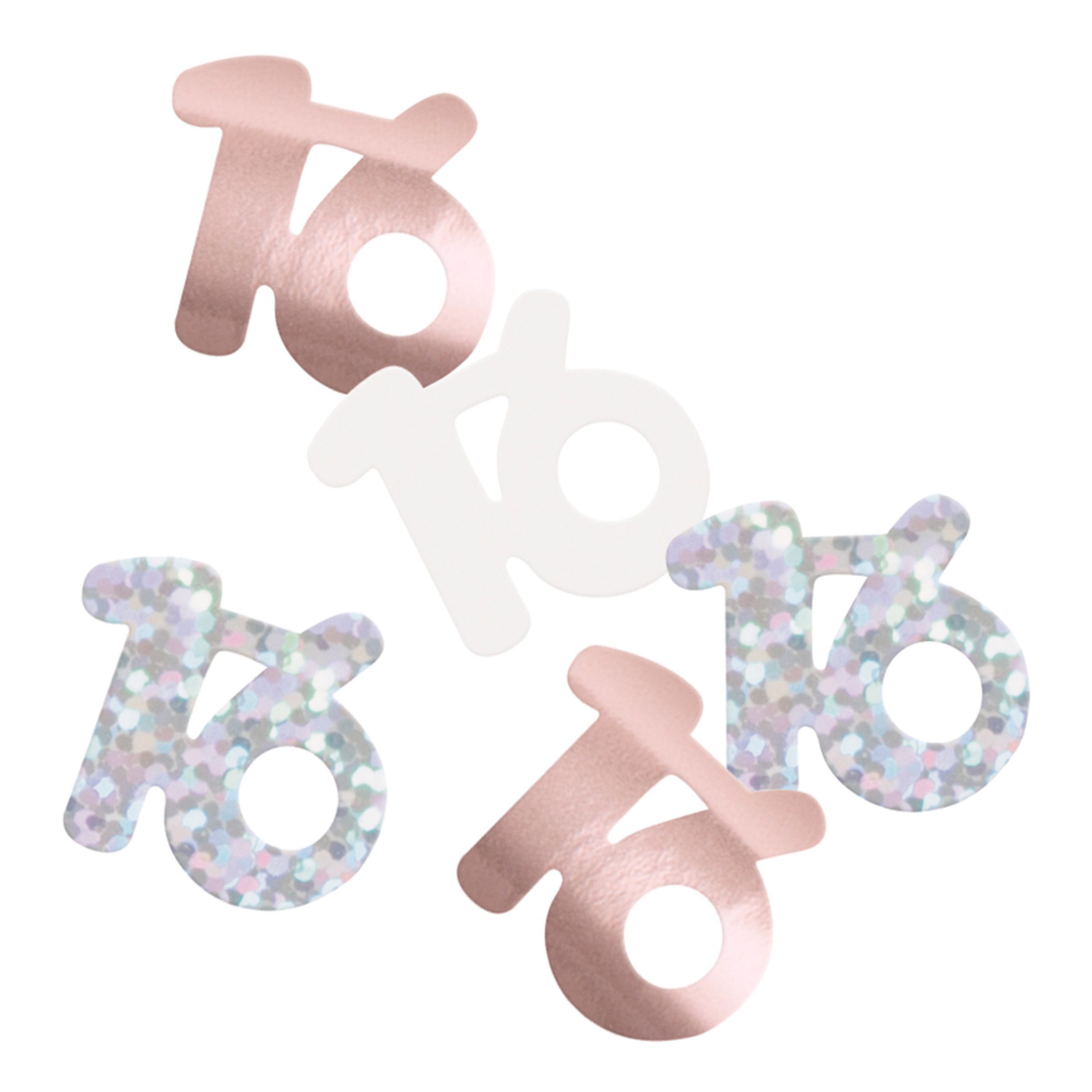 Bordskonfetti 16 Roséguld - 14 gram | Hem - Teman - Högtider - Födelsedagsfest - Års-fest - 16-årsfest | Pryloteket