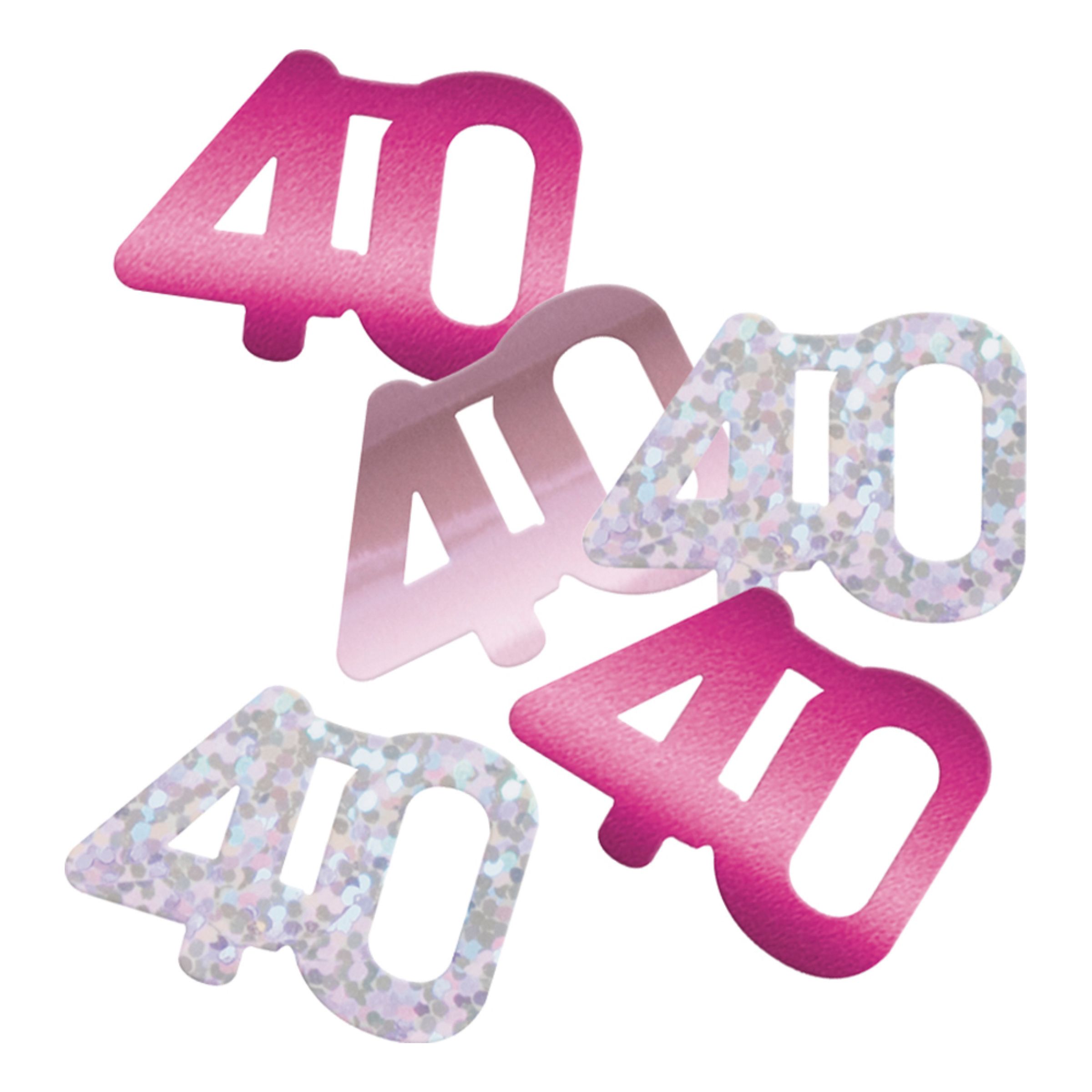 Bordskonfetti 40 Rosa/Silver - 14 gram | Hem - Teman - Färger - Rosa | Pryloteket