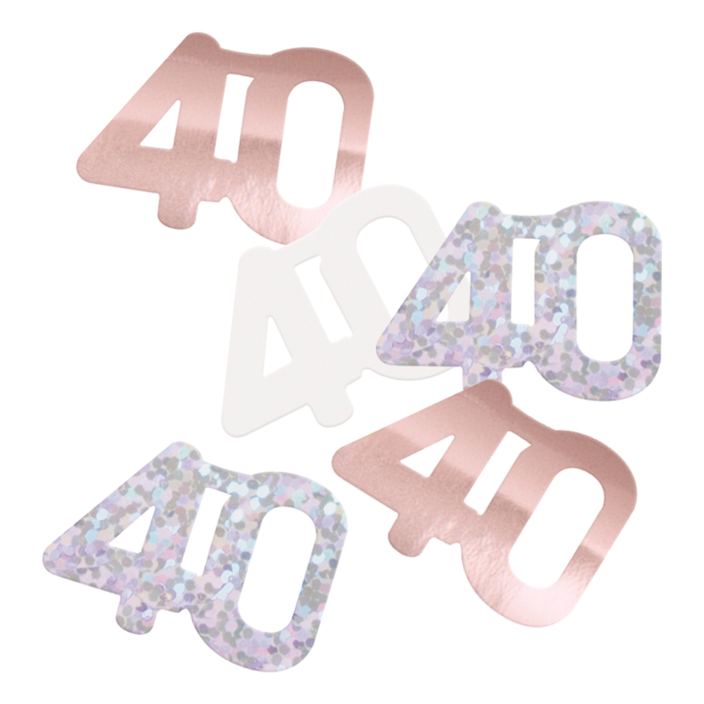 Bordskonfetti 40 Roséguld - 14 gram | Hem - Teman - Högtider - Födelsedagsfest - Års-fest - 40-årsfest | Pryloteket