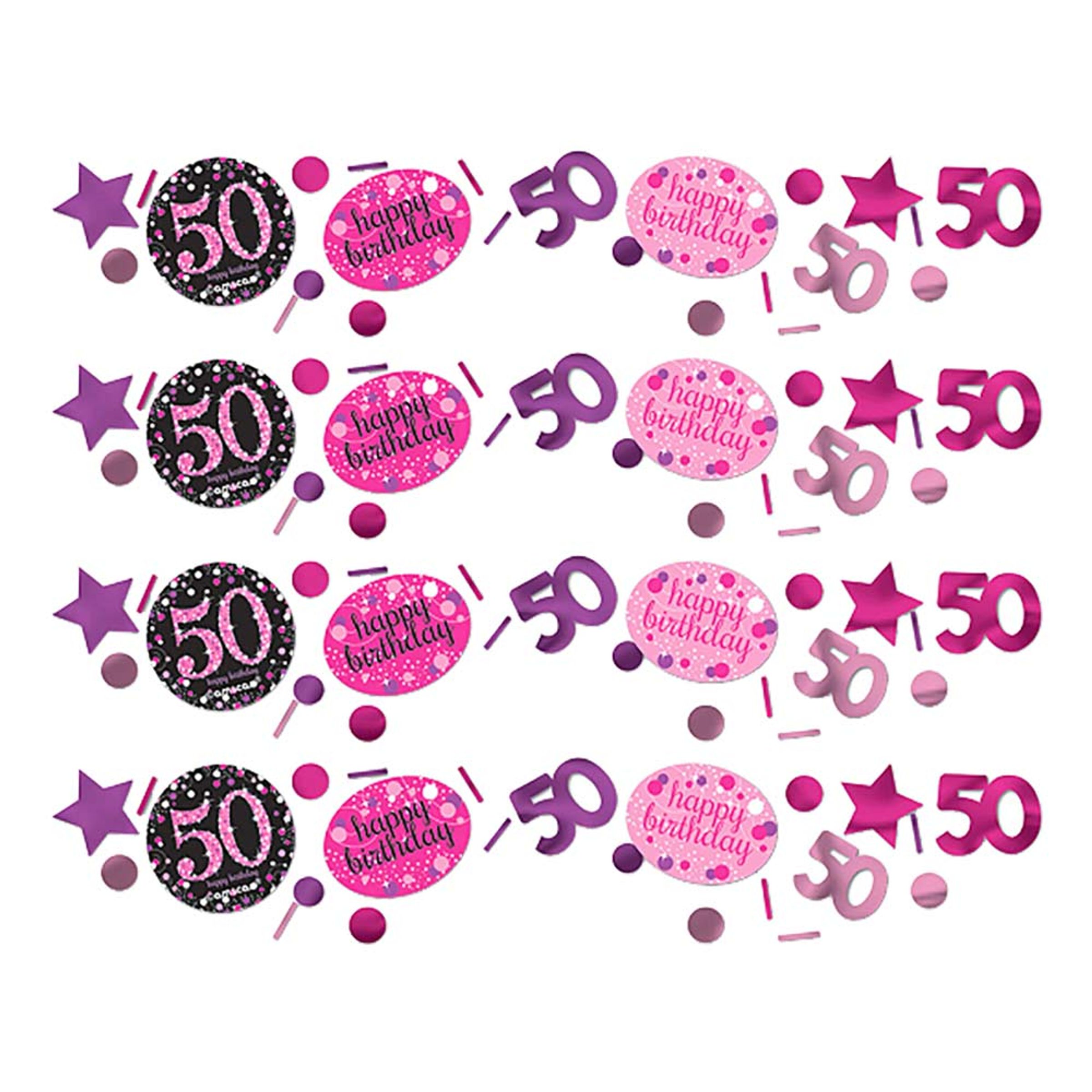Läs mer om Bordskonfetti 50 Svart/Rosa Glitter - 34 gram