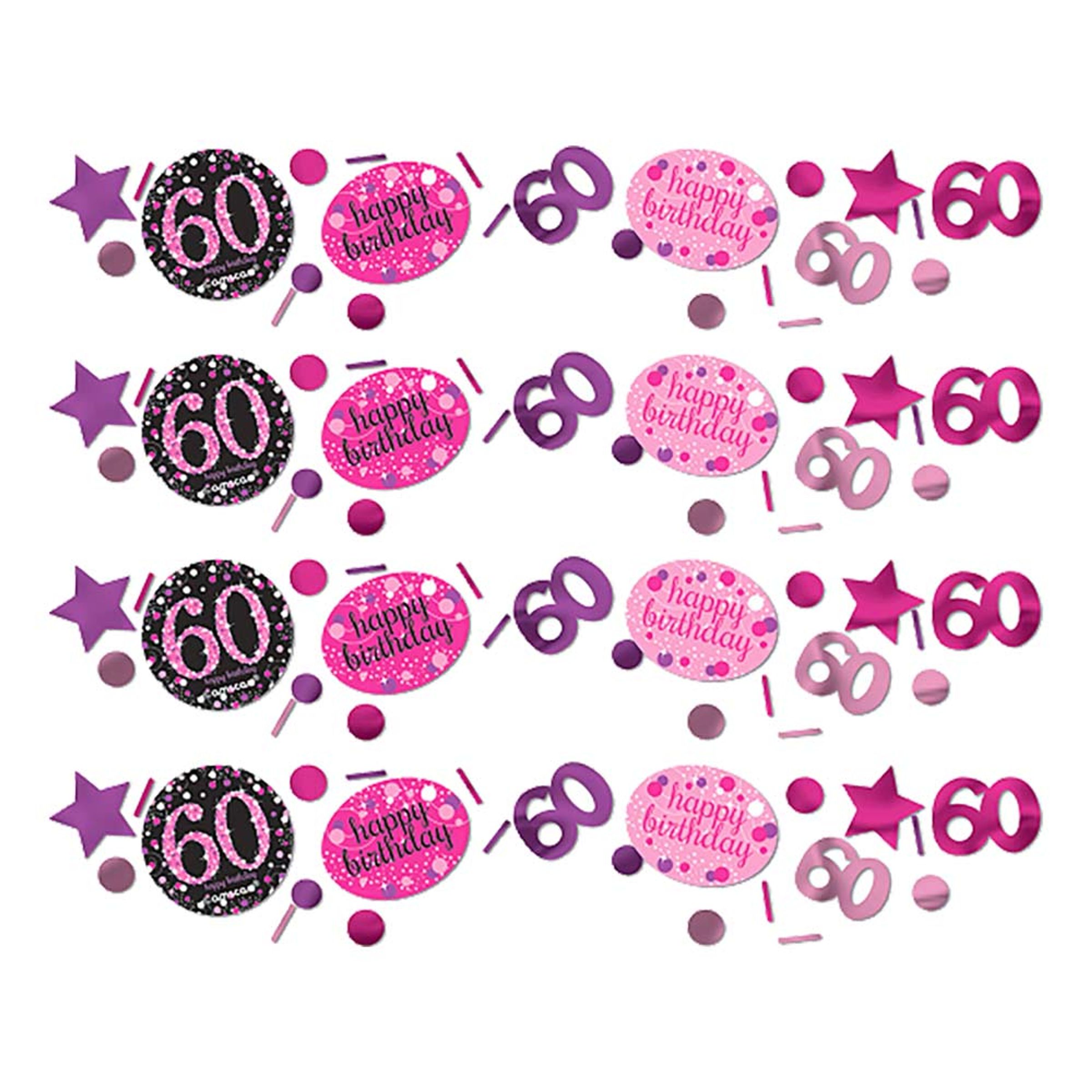 Läs mer om Bordskonfetti 60 Svart/Rosa Glitter - 34 gram