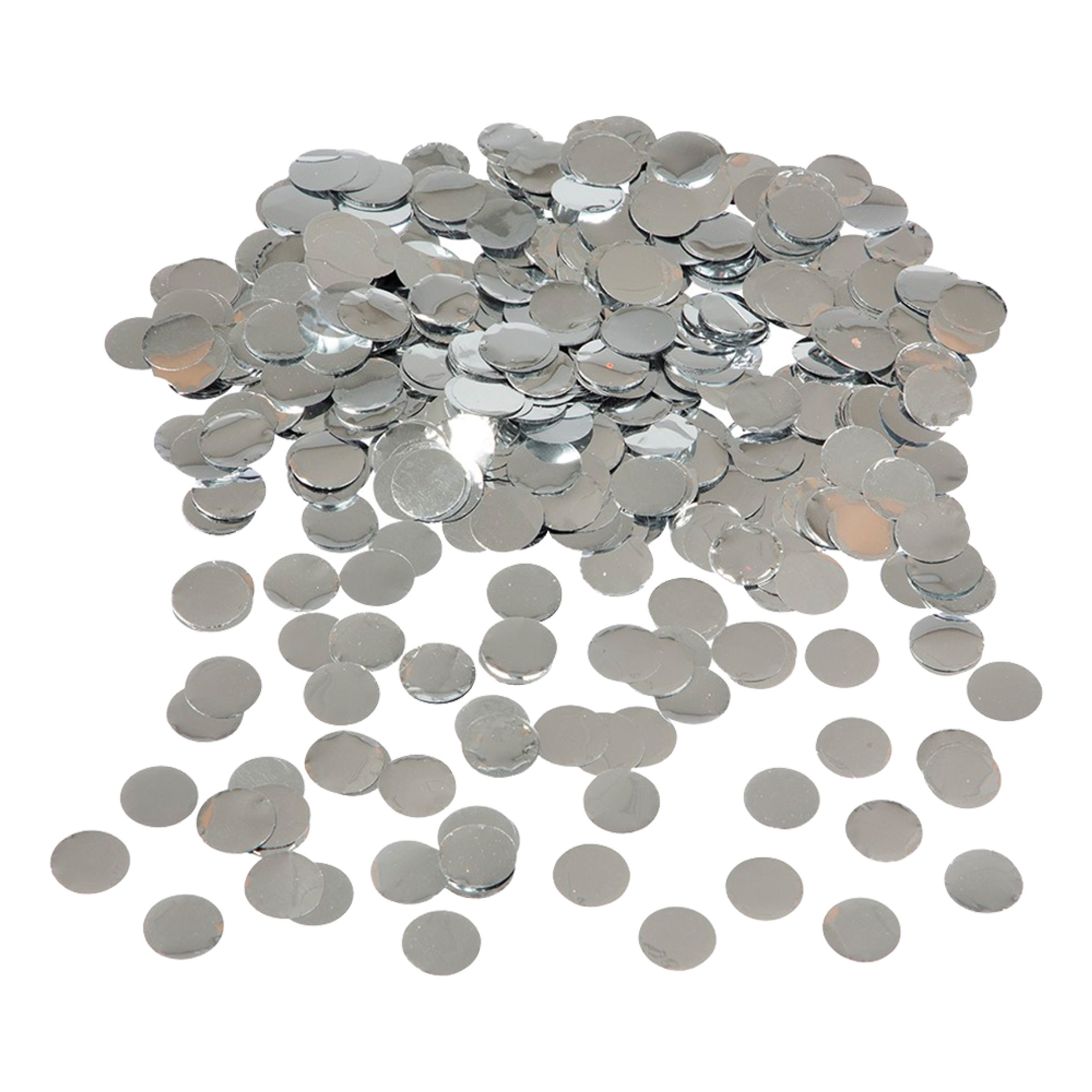 Bordskonfetti Rund Silver Metallic - 15 gram
