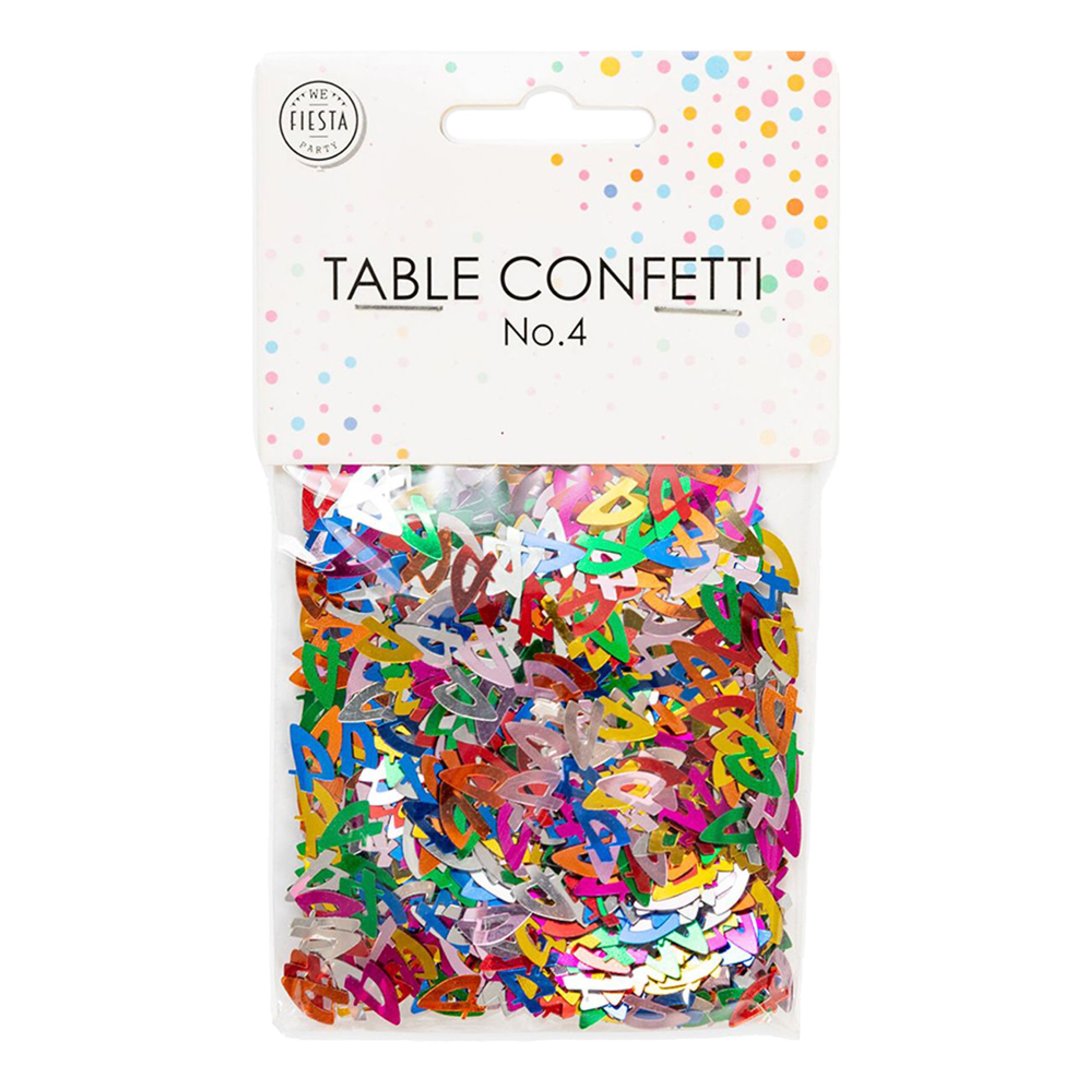 Bordskonfetti Siffra 4 Färgmix Metallic | Hem - Teman - Färger - Flerfärgad | Pryloteket