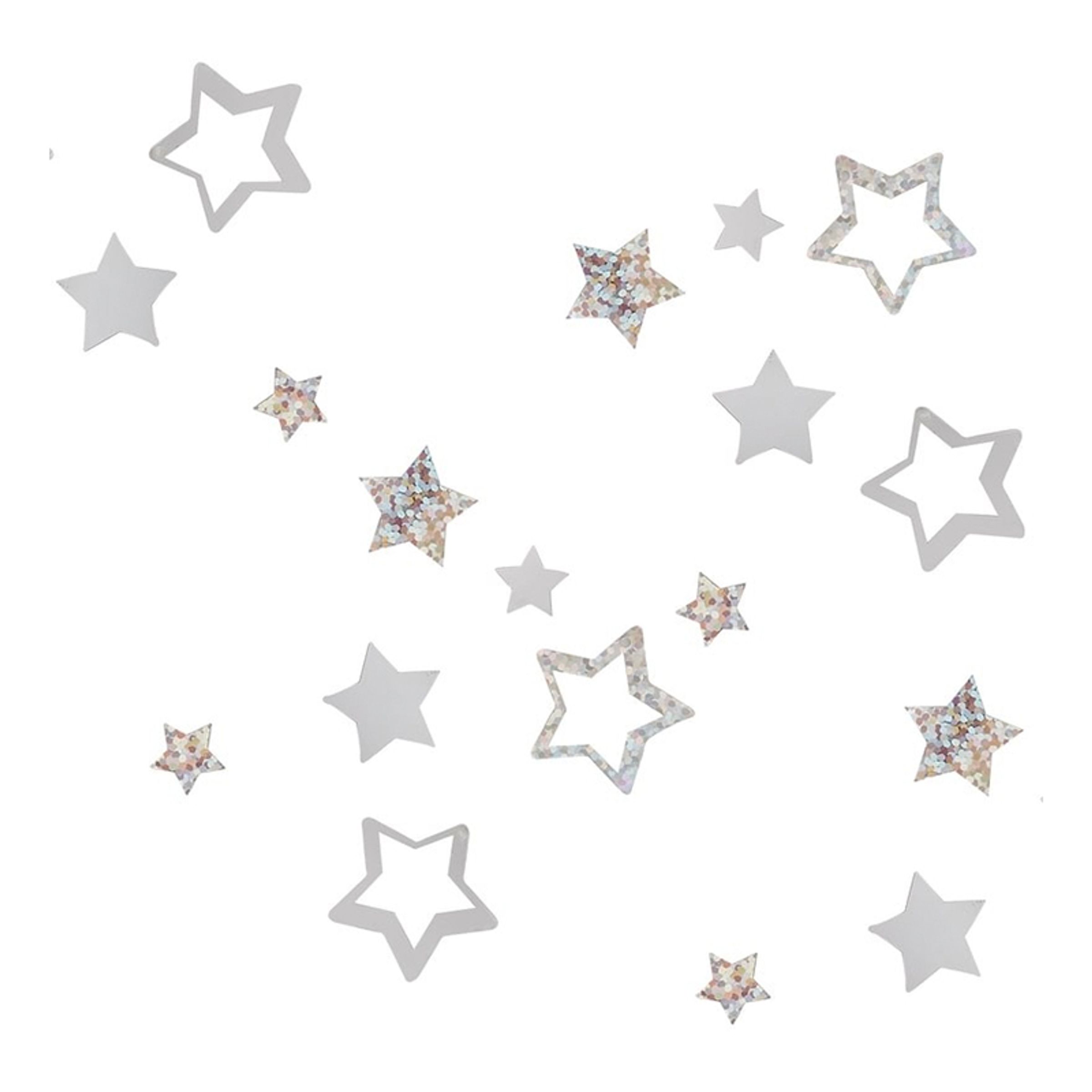 Bordskonfetti Stjärnor Silver Glitter - 13 gram