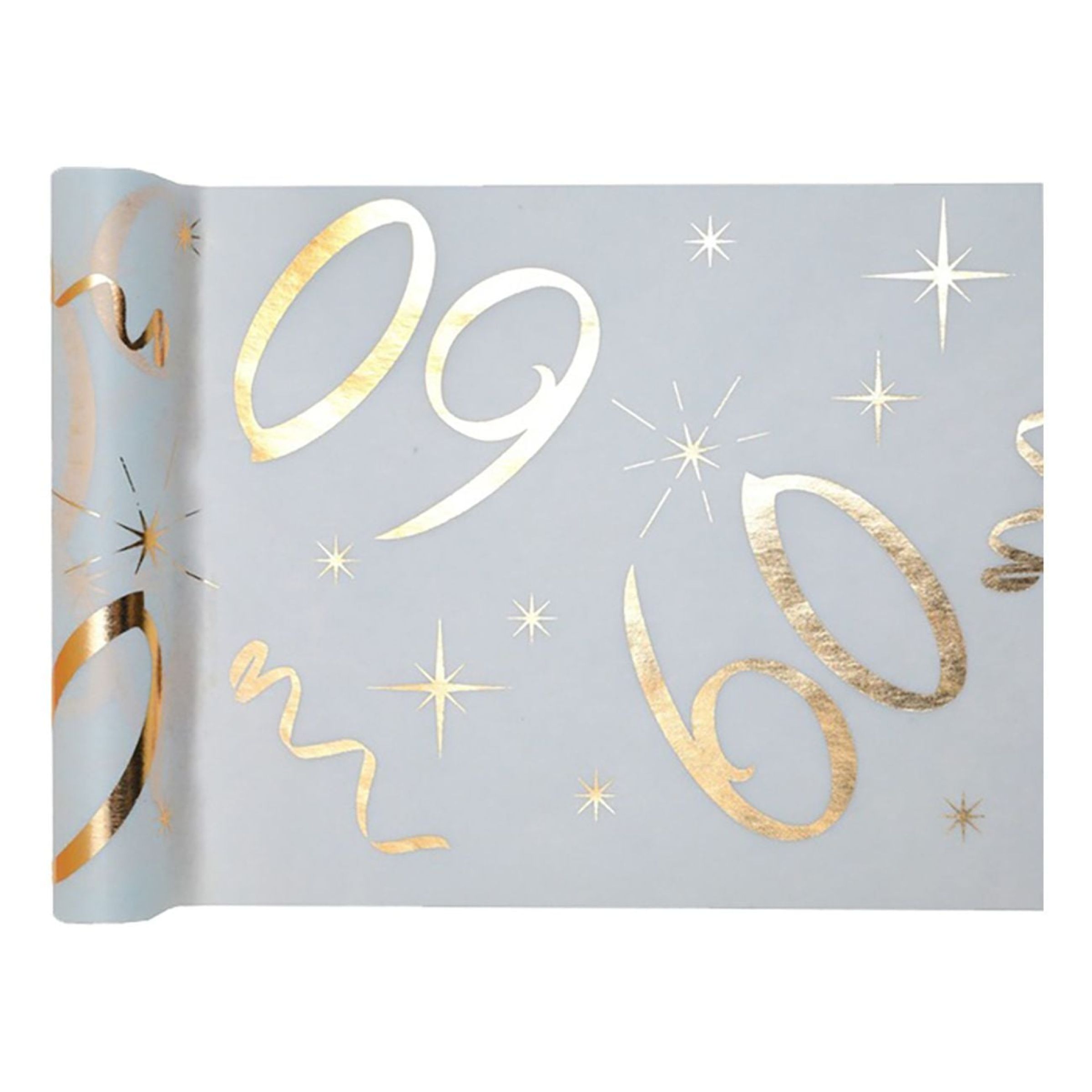 Bordslöpare 60 Vit/Guld | Hem - Teman - Färger - Guld | Pryloteket