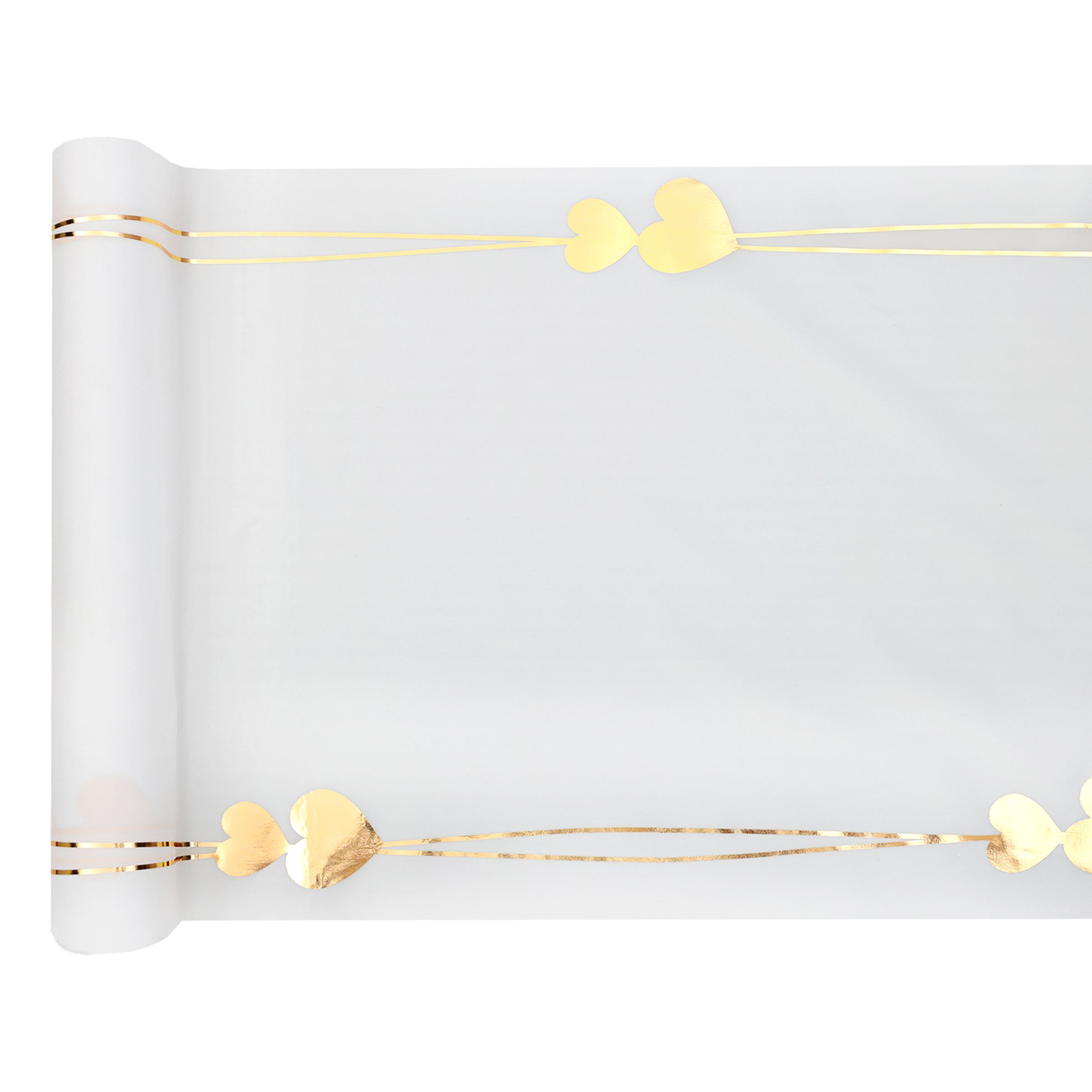 Bordløber Hjerte Hvid/Guld