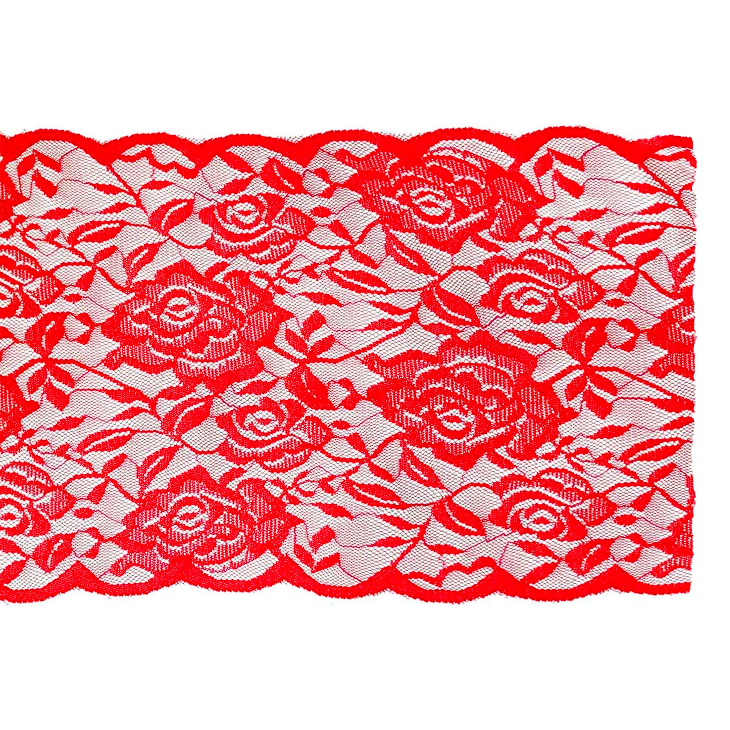 Bordslöpare i Spets Röd | Hem - Festartiklar - Dukning | Maskeradspecialisten